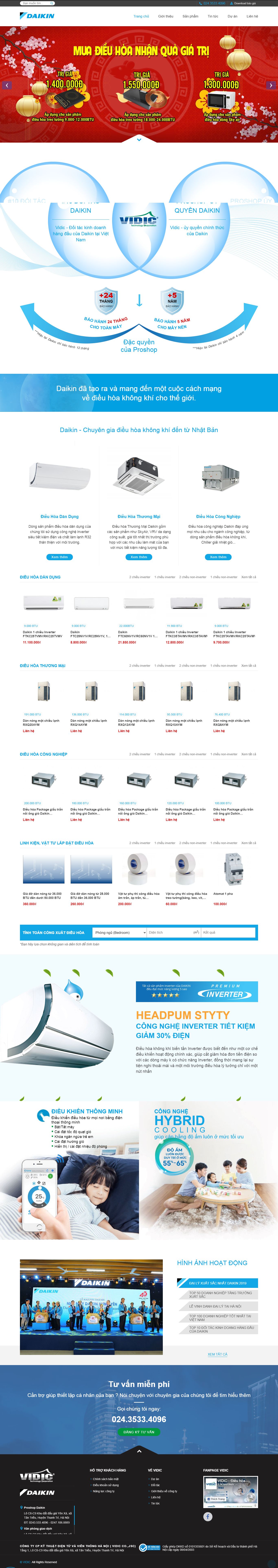 Thiết kế Web lắp đặt điều hòa daikin.vn