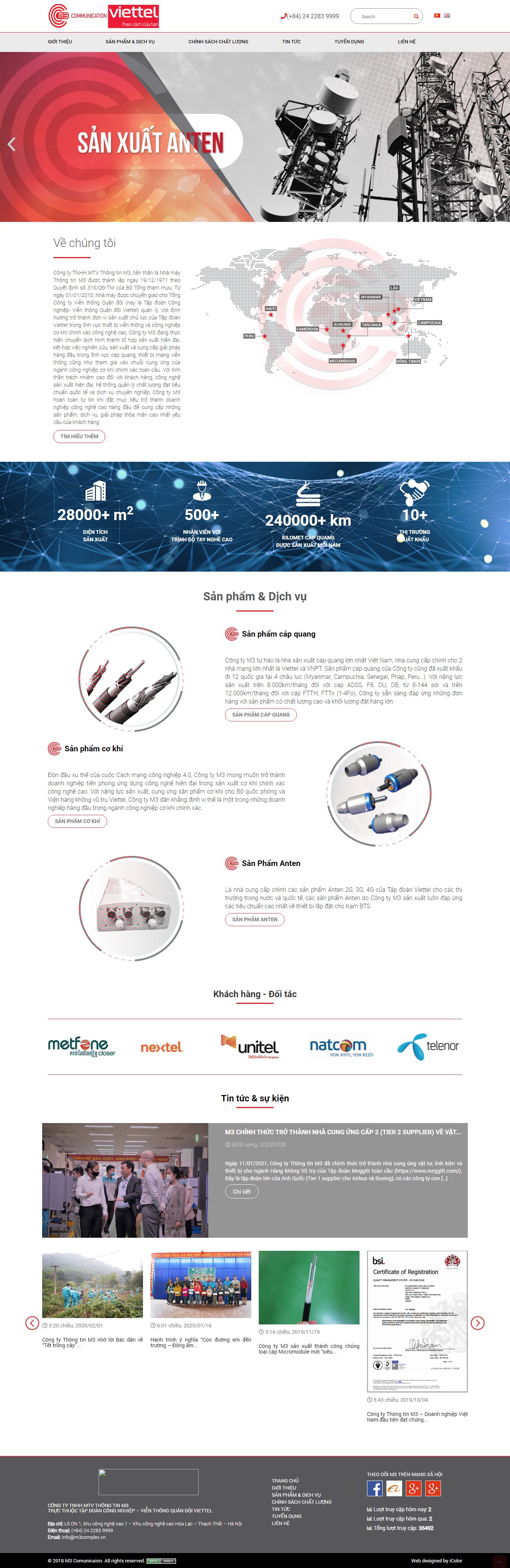 Thiết kế Web viễn thông m3complex.vn