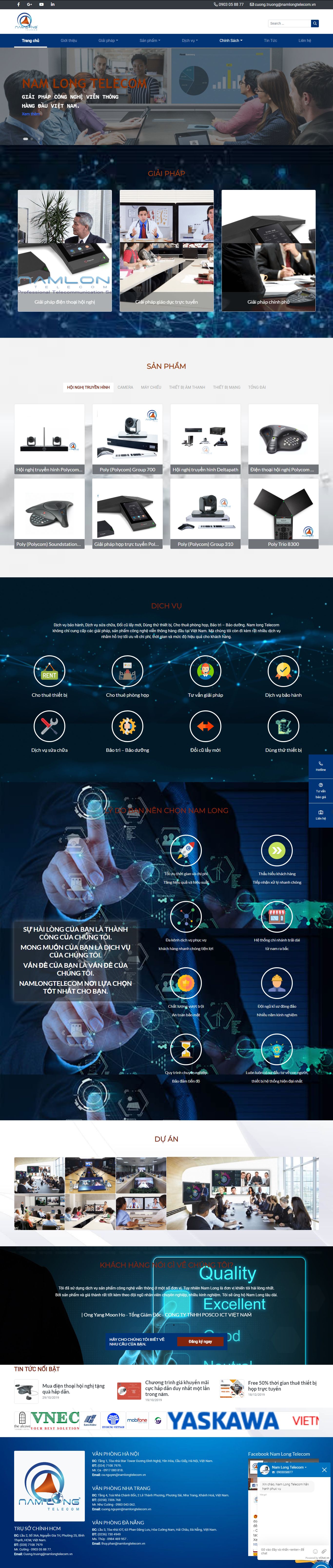 Thiết kế Web viễn thông namlongtelecom.com.vn