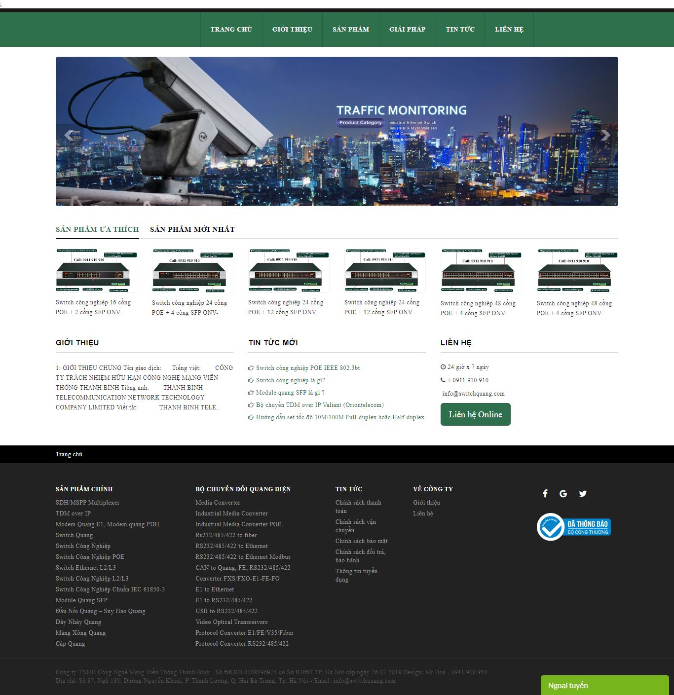 Thiết kế Web viễn thông switchquang.com