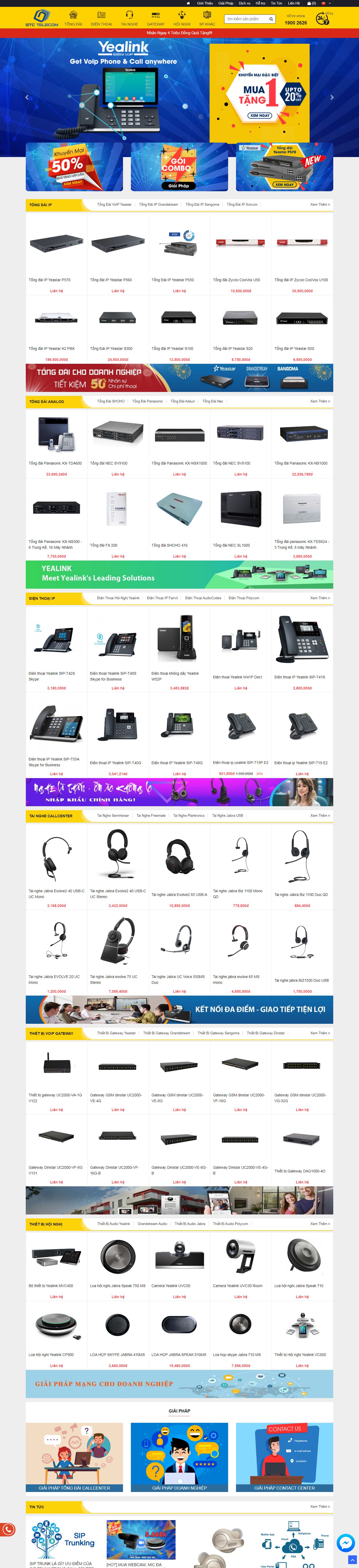 Thiết kế Web viễn thông gtctelecom.vn