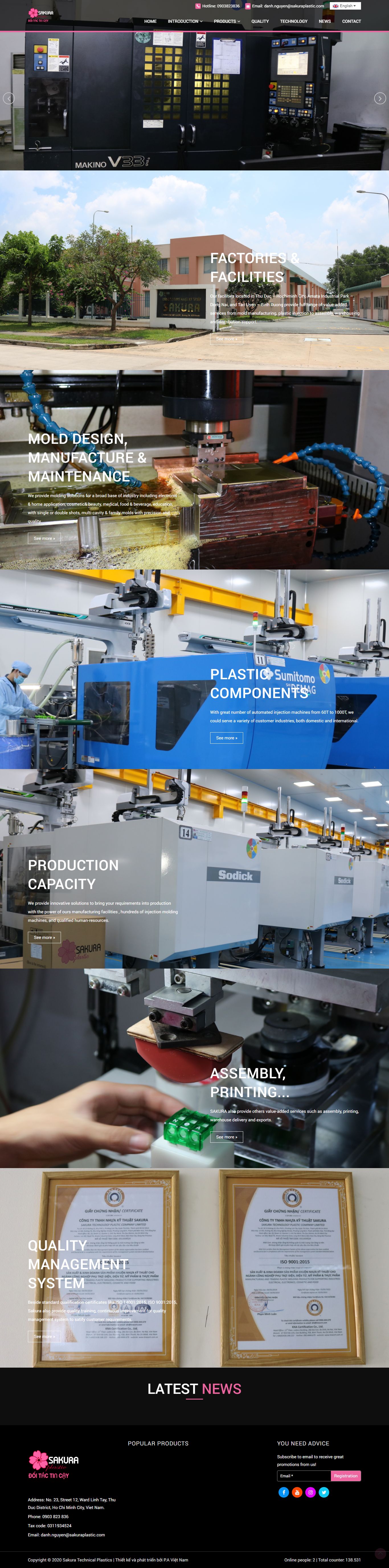 Thiết kế Web sản xuất nhựa sakuraplastic.com