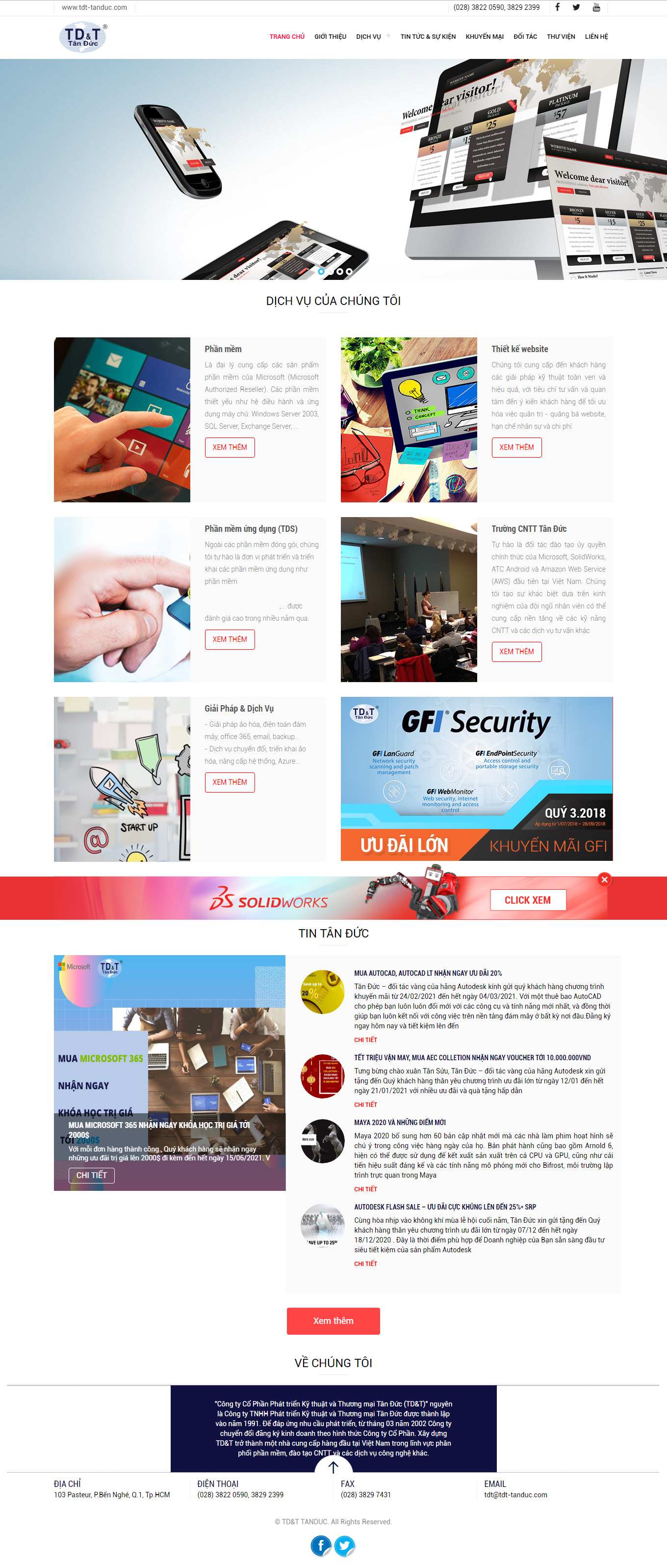 Thiết kế Web công nghệ thông tin tdt-tanduc.com