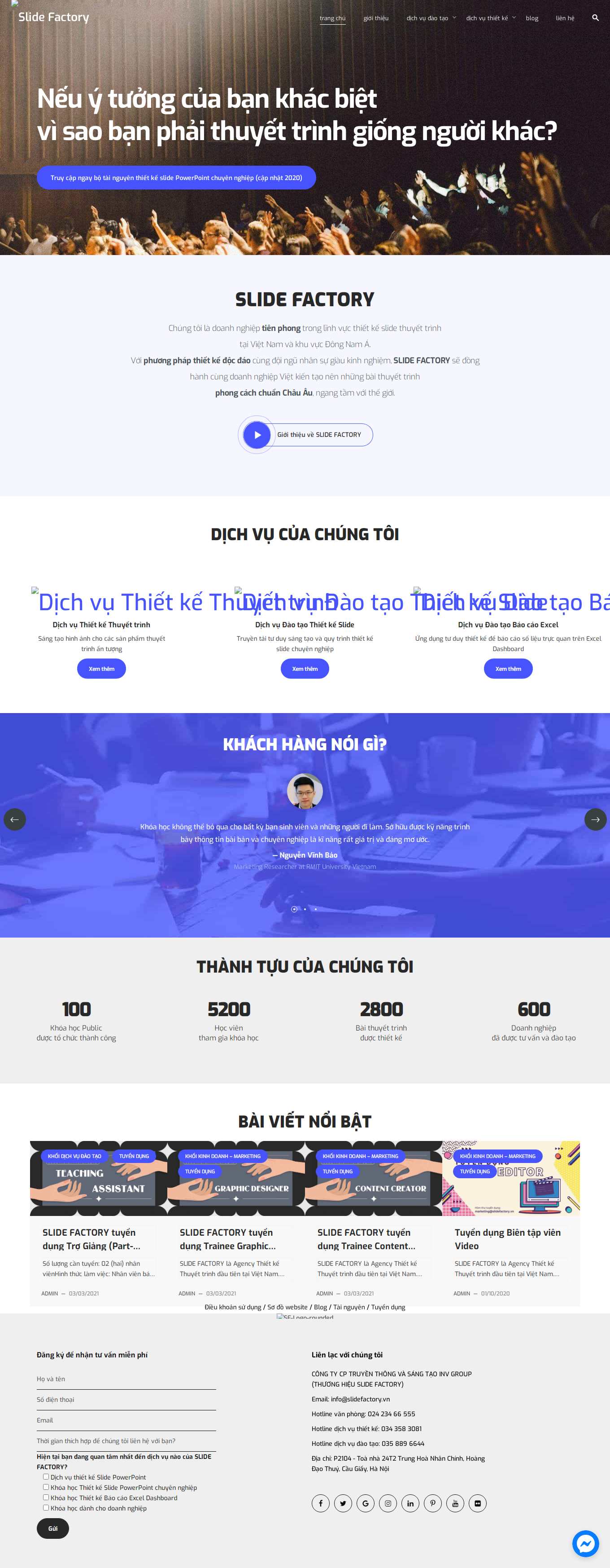 Thiết kế Web công nghệ thông tin slidefactory.vn
