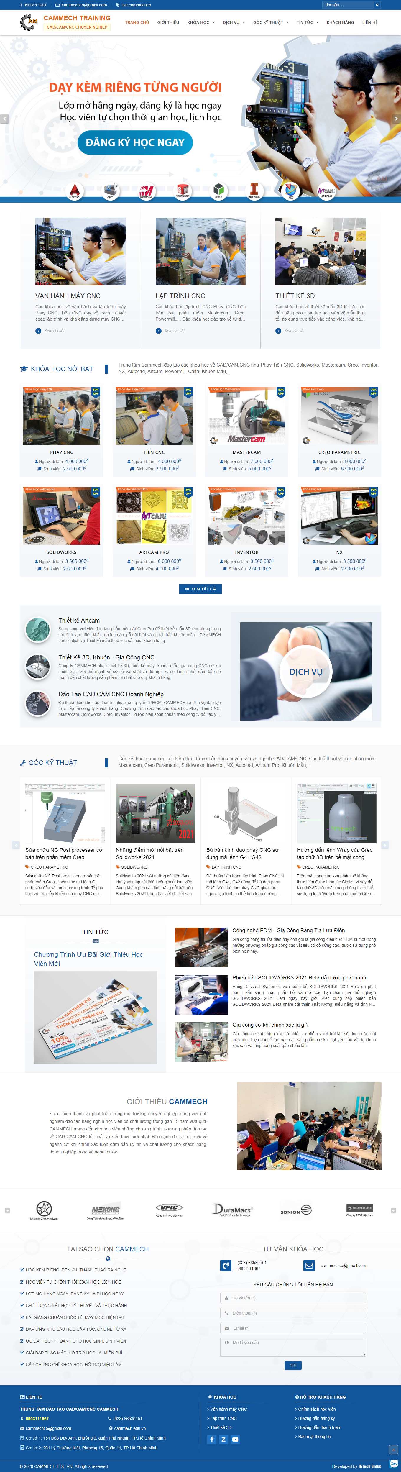 Thiết kế Web công nghệ thông tin cammech.edu.vn