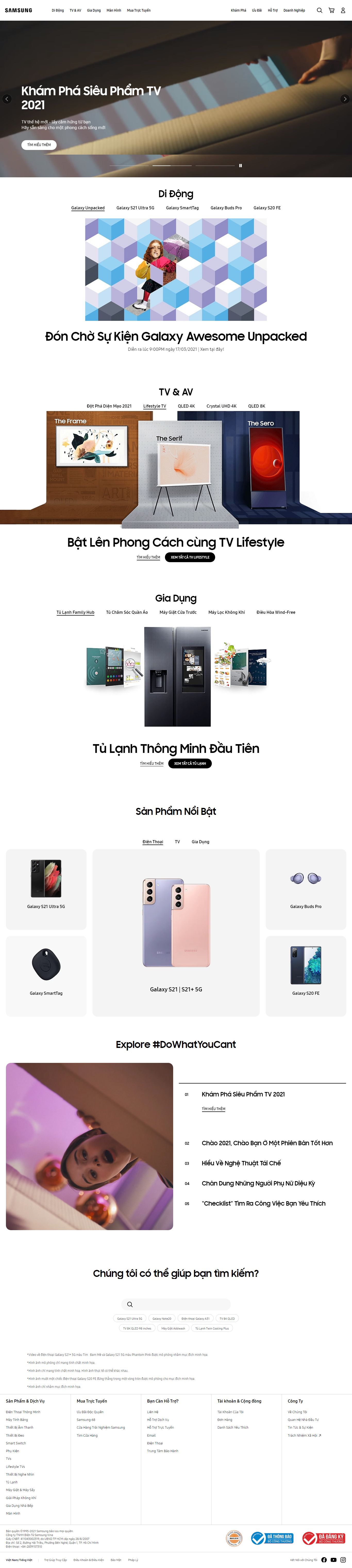 Thiết kế Web tập đoàn samsung.com