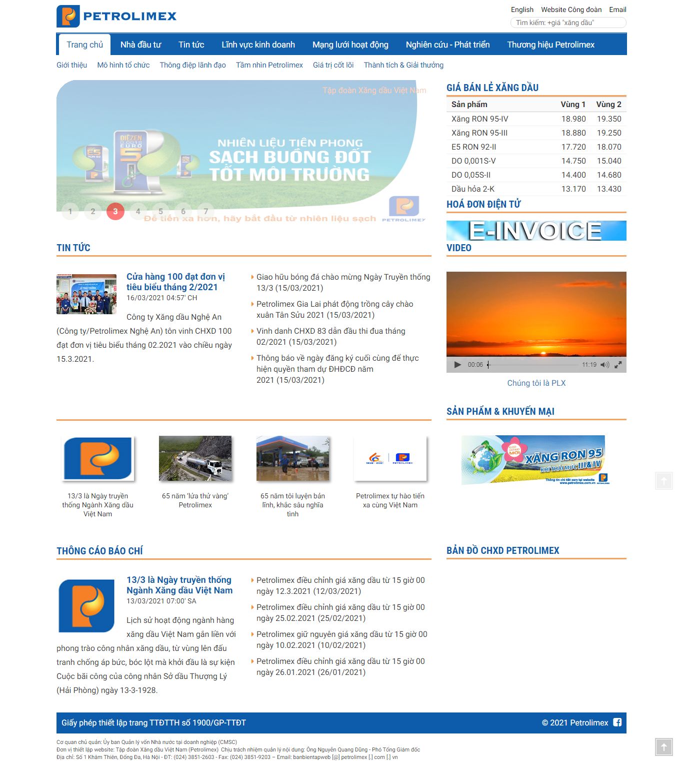 Thiết kế Web tập đoàn petrolimex.com.vn