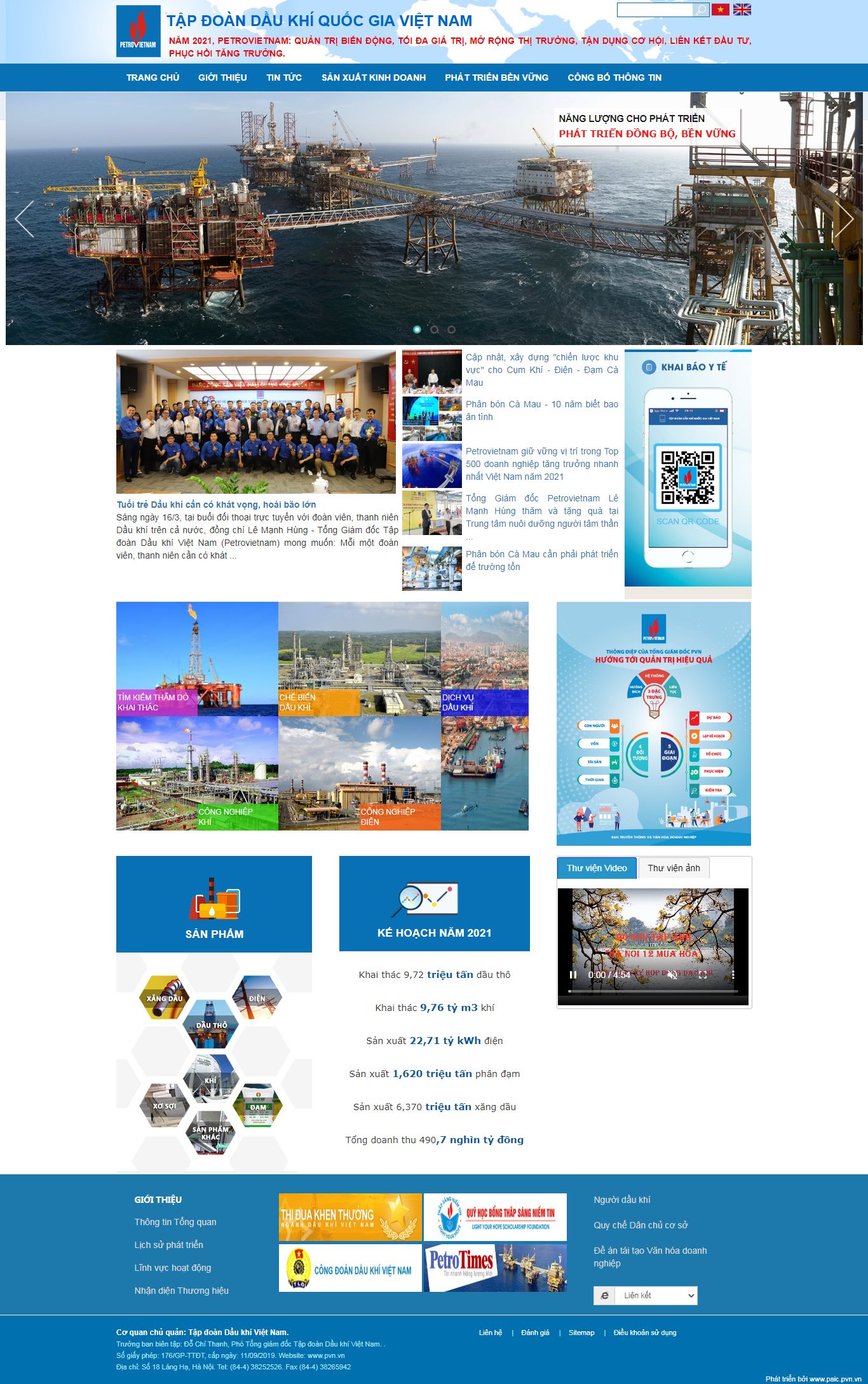 Thiết kế Web tập đoàn pvn.vn