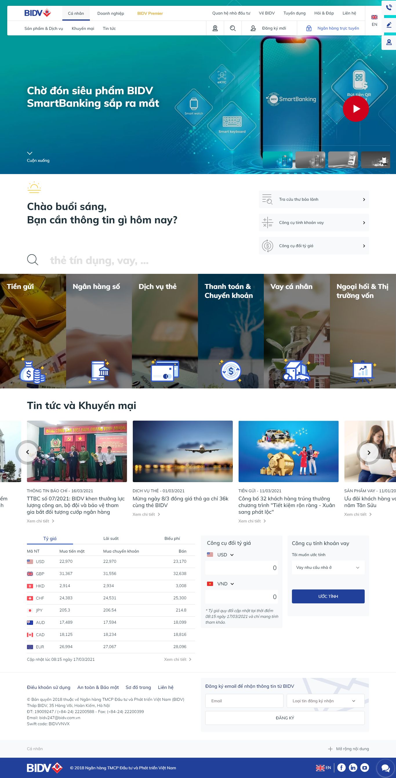 Thiết kế Web tập đoàn bidv.com.vn