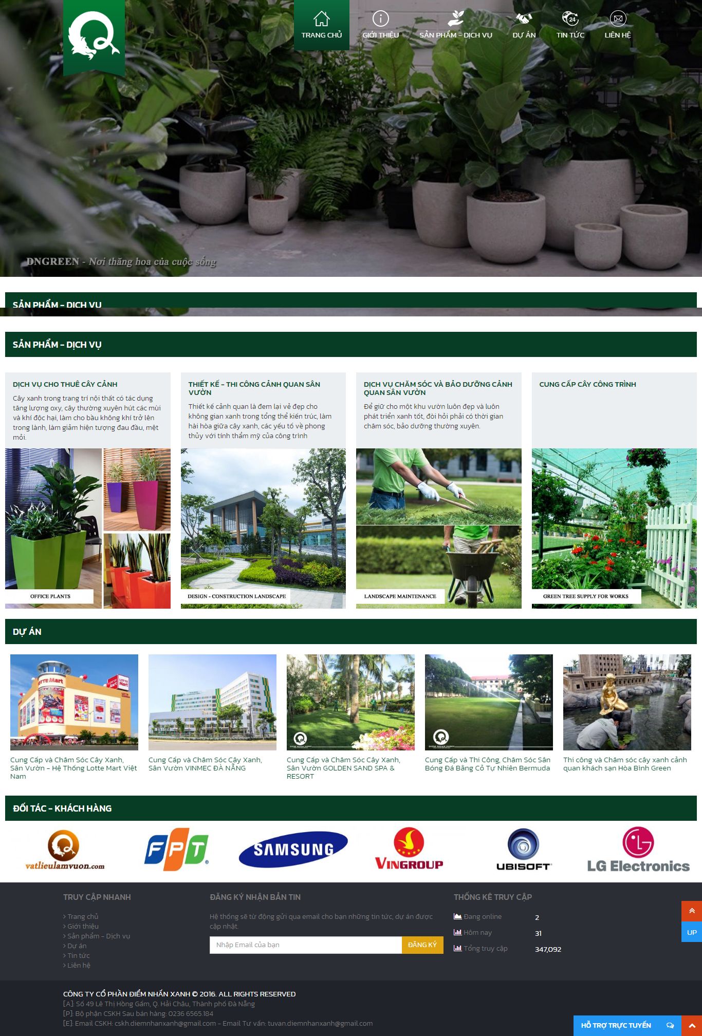 Thiết kế Web công ty diemnhanxanh.vn