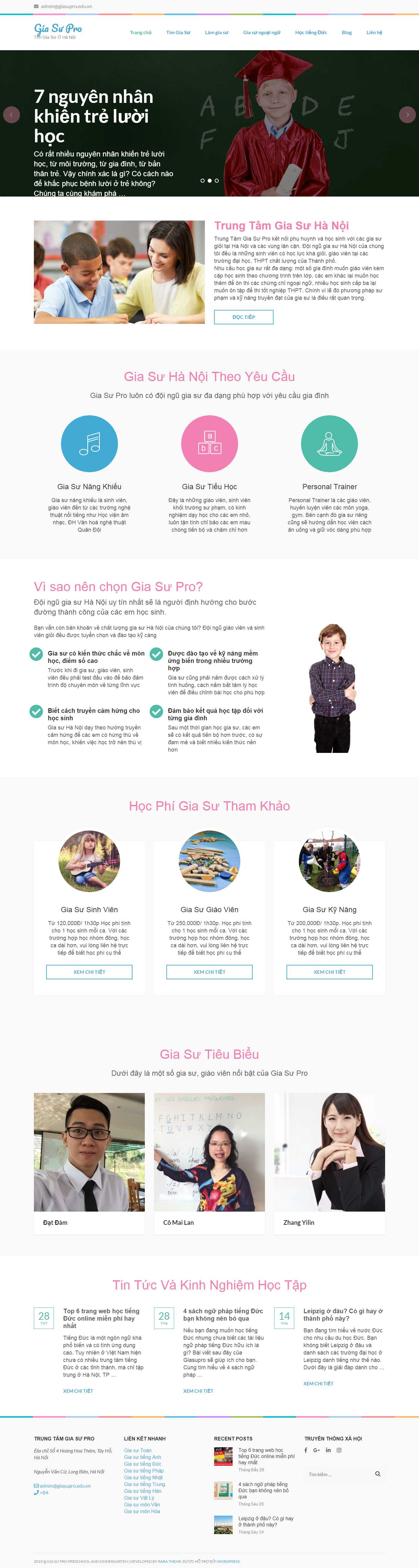 Thiết kế Web gia sư giasupro.edu.vn
