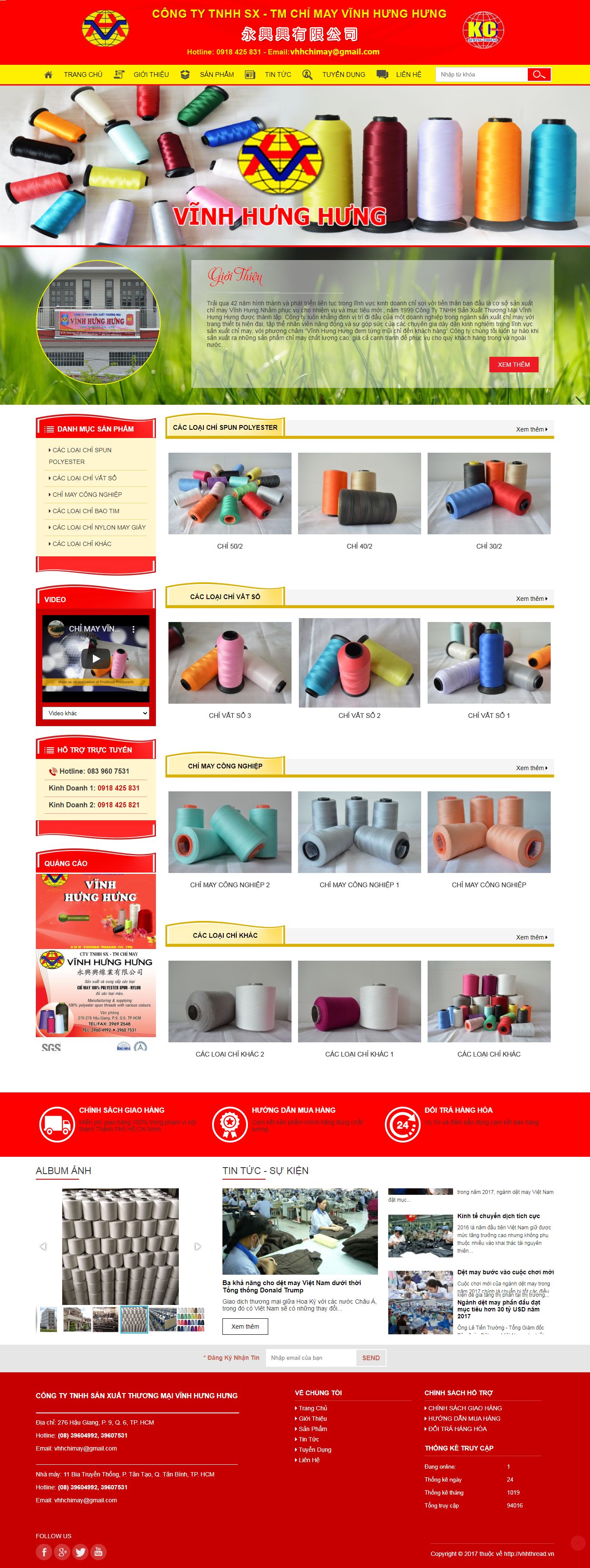 Thiết kế Web công ty vhhthread.vn