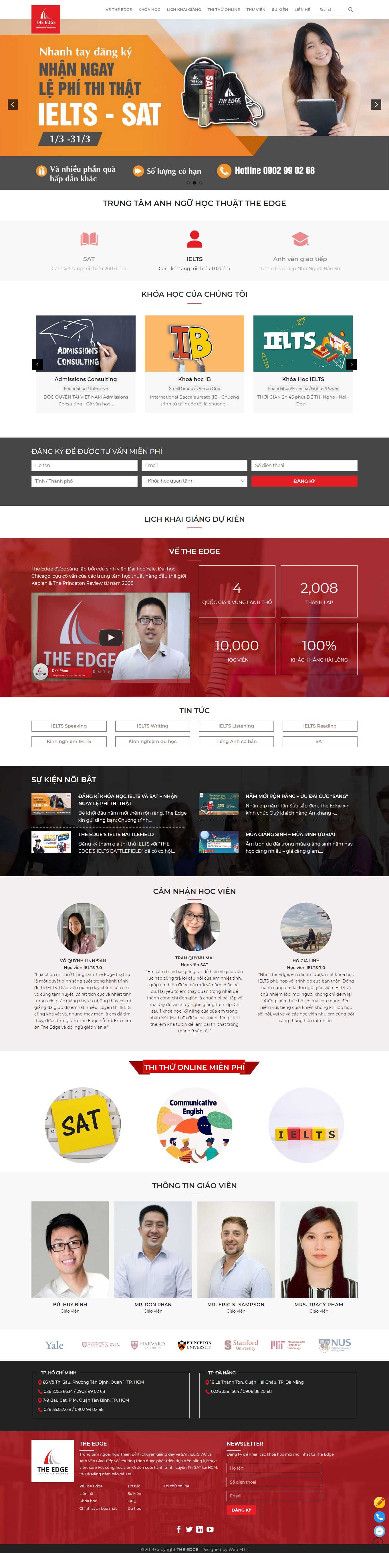 Thiết kế Web trung tâm tiếng anh theedge.vn