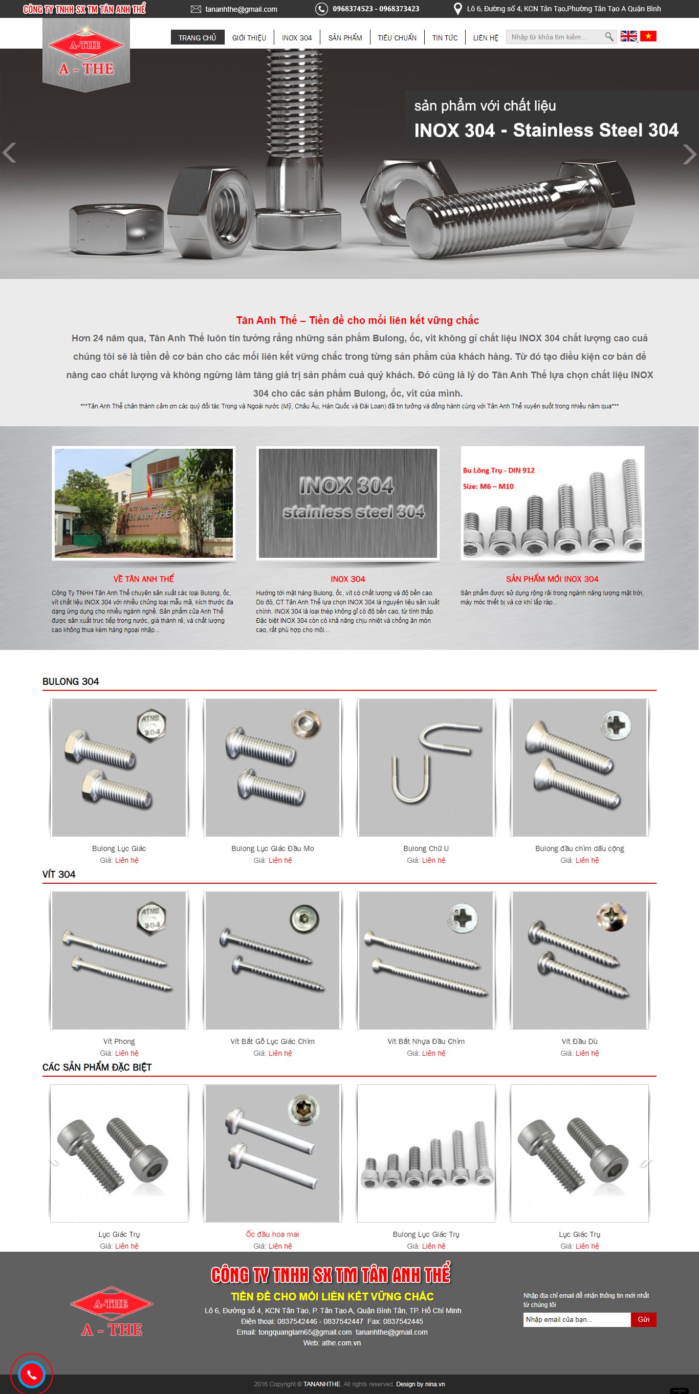 Thiết kế Web công ty athe.com.vn