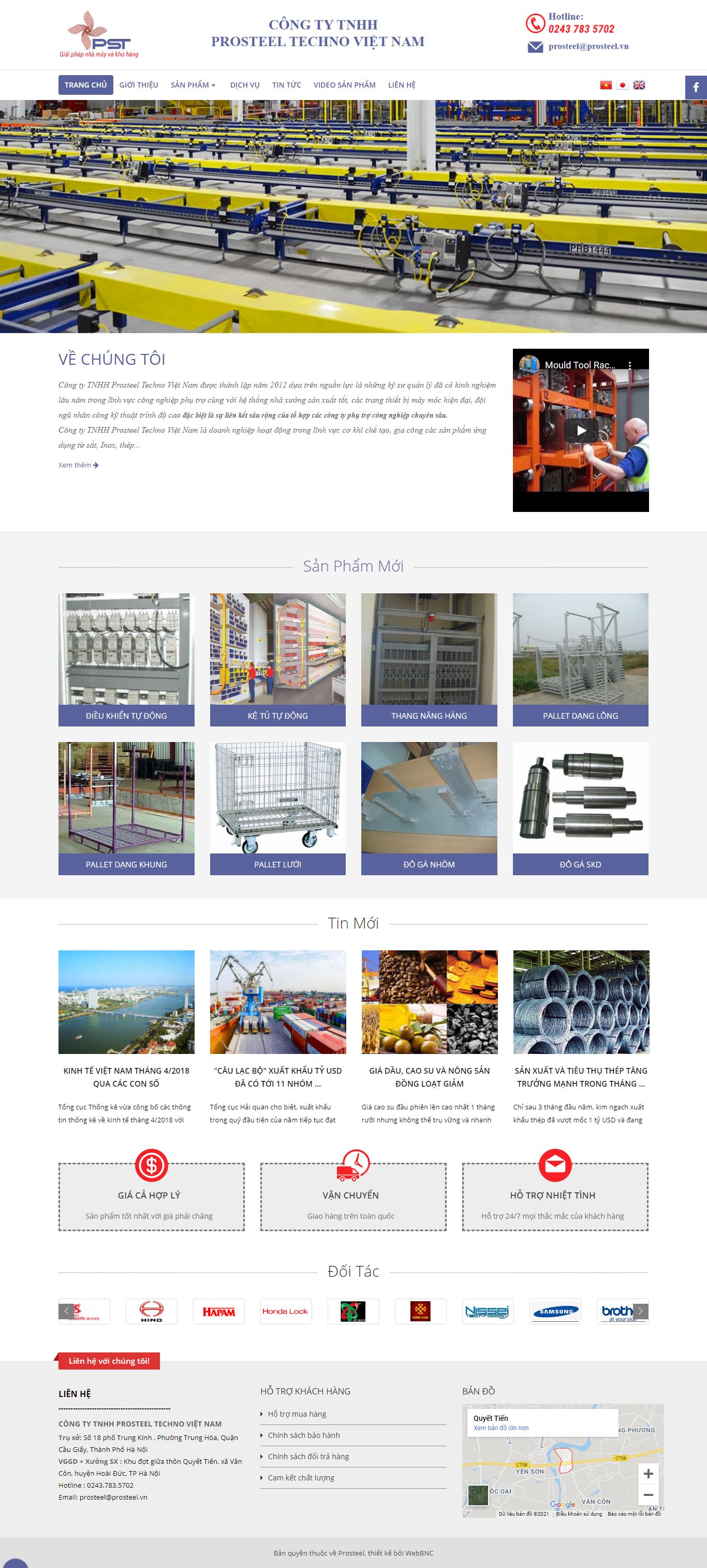 Thiết kế Web giá tốt prosteel.vn