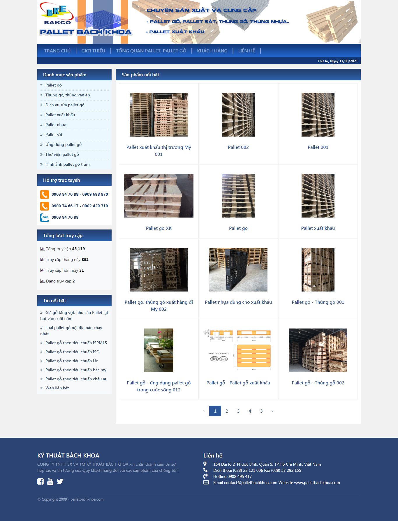 Thiết kế Web giá tốt palletbachkhoa.com