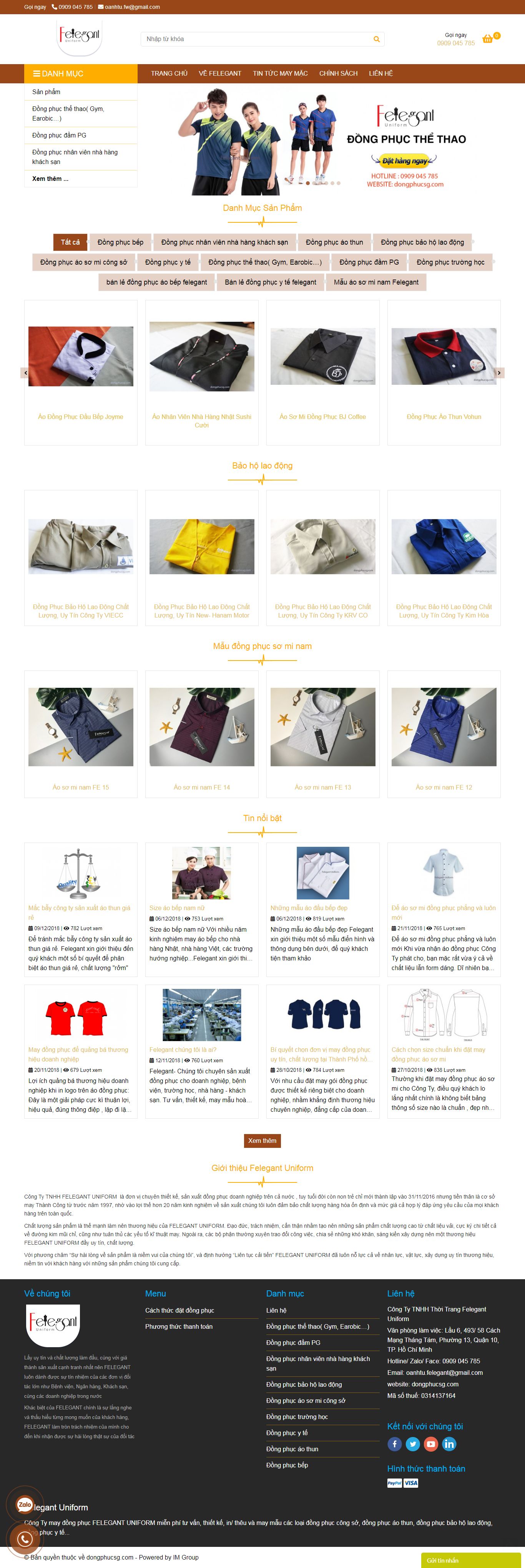 Thiết kế Web theo yêu cầu dongphucsg.com