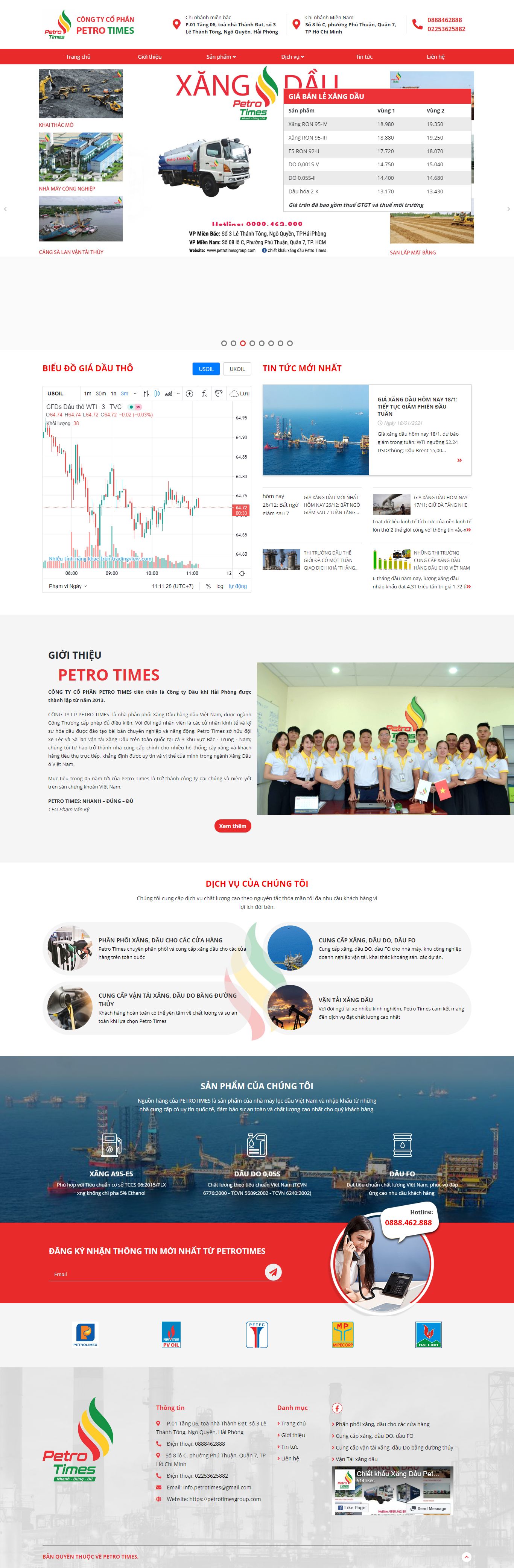 Thiết kế Web theo yêu cầu petrotimesgroup.com