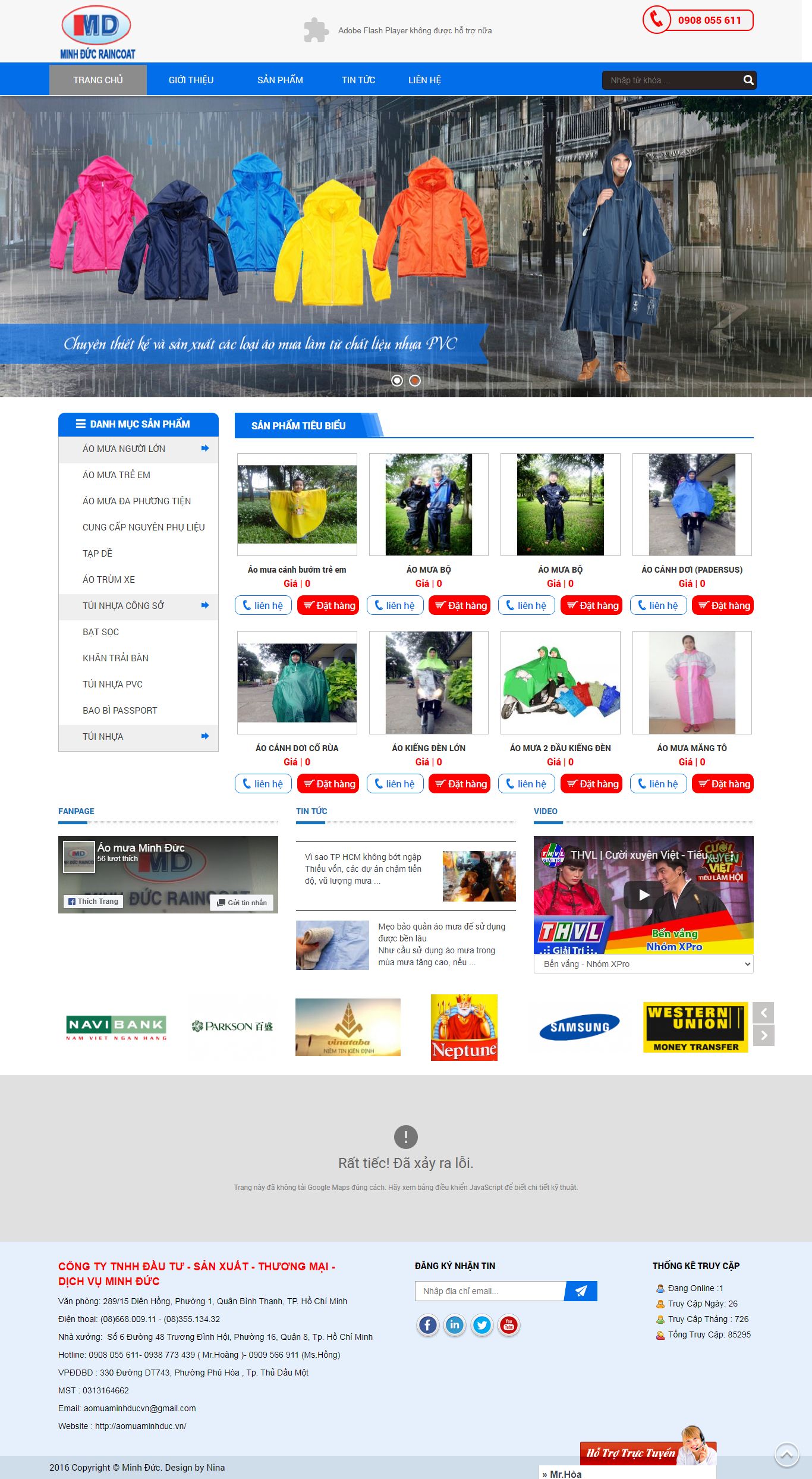 Thiết kế Web bán áo mưa aomuaviethan.com