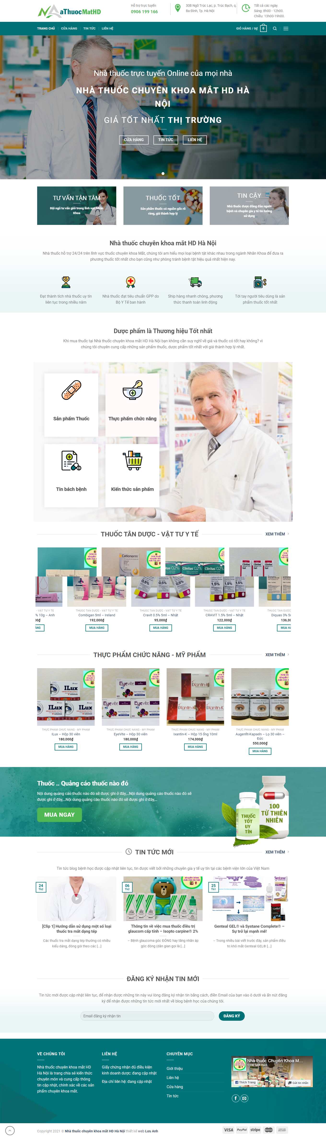 Thiết kế Web hiệu thuốc nhathuocmathdhanoi.com