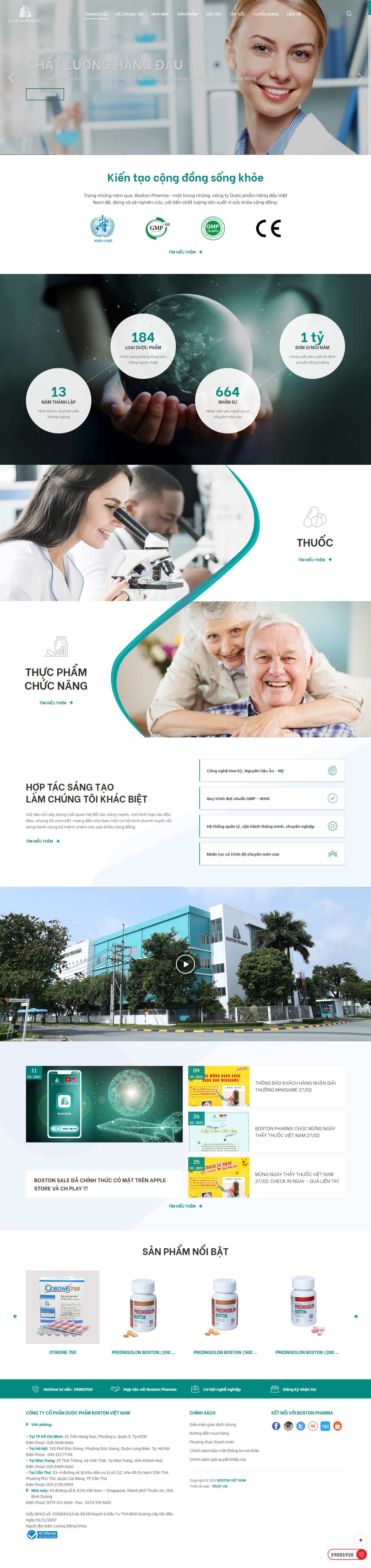 Thiết kế Web hiệu thuốc bostonpharma.com.vn