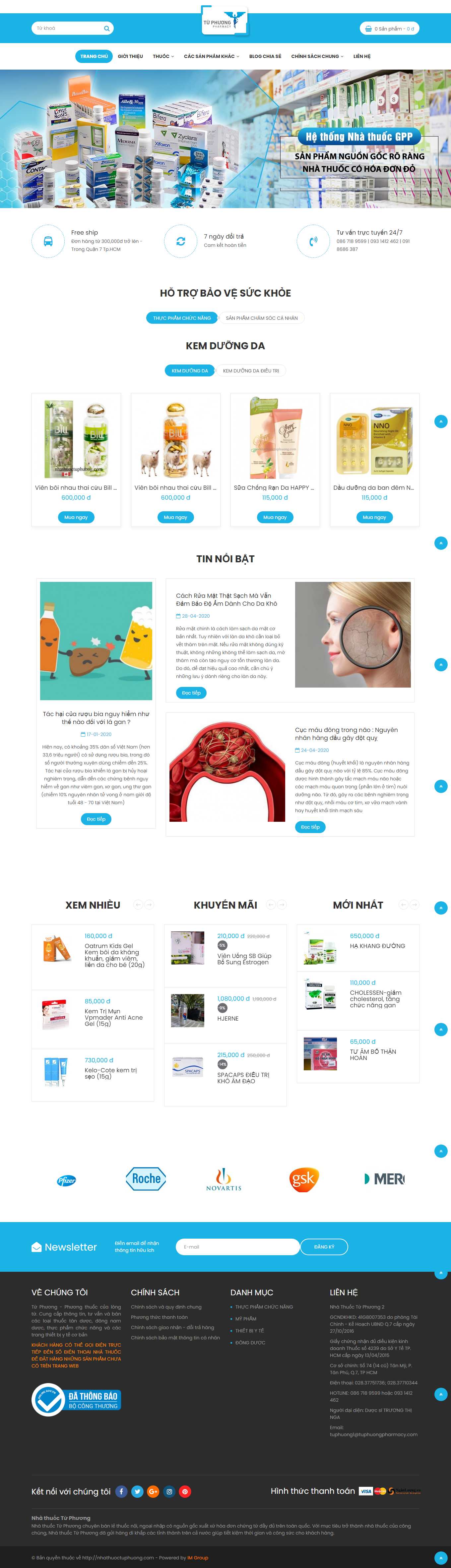 Thiết kế Web hiệu thuốc nhathuoctuphuong.com