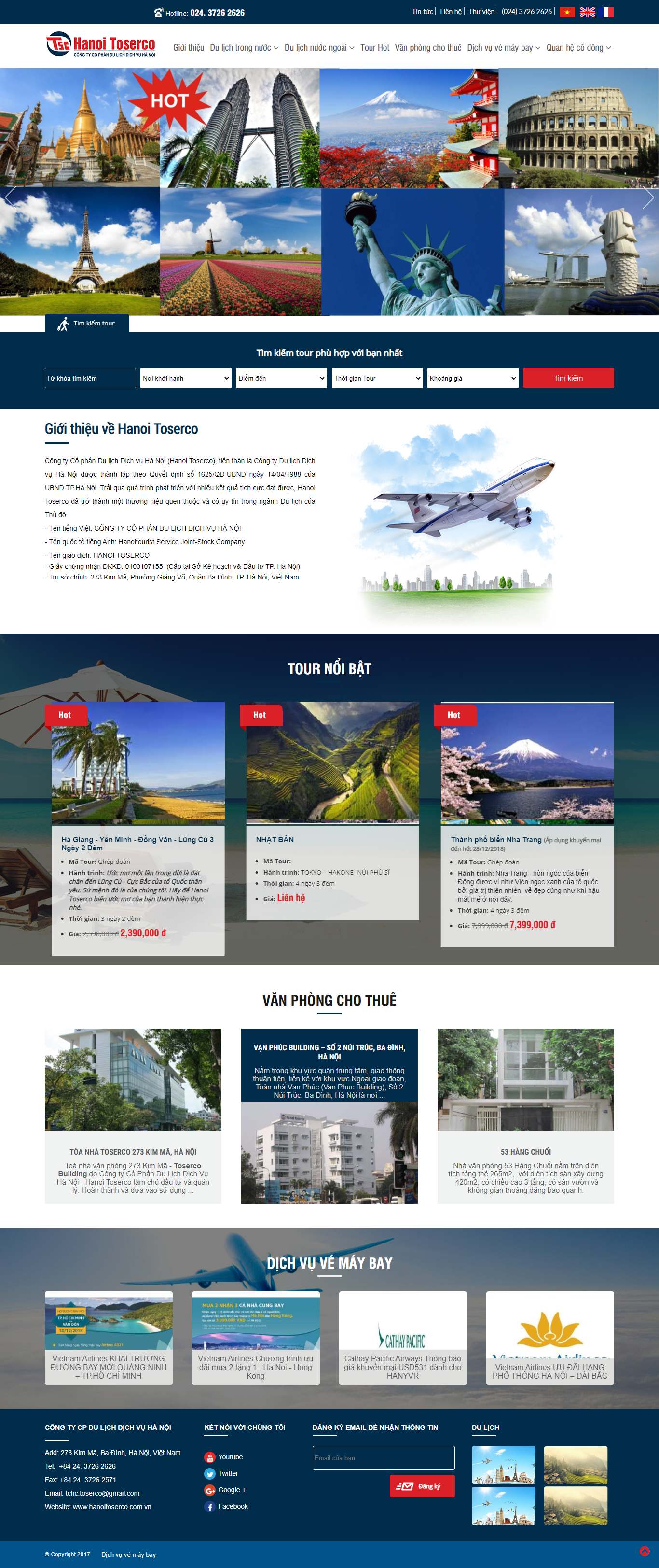 Thiết kế Web giới thiệu công ty hanoitoserco.com.vn