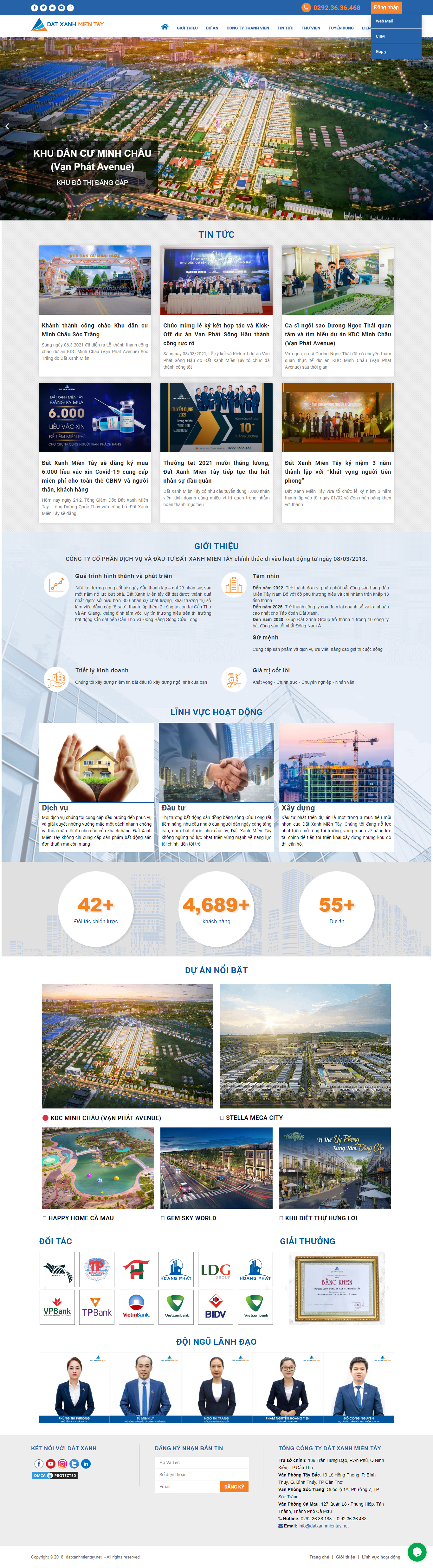 Thiết kế Web bất động sản datxanhmientay.net