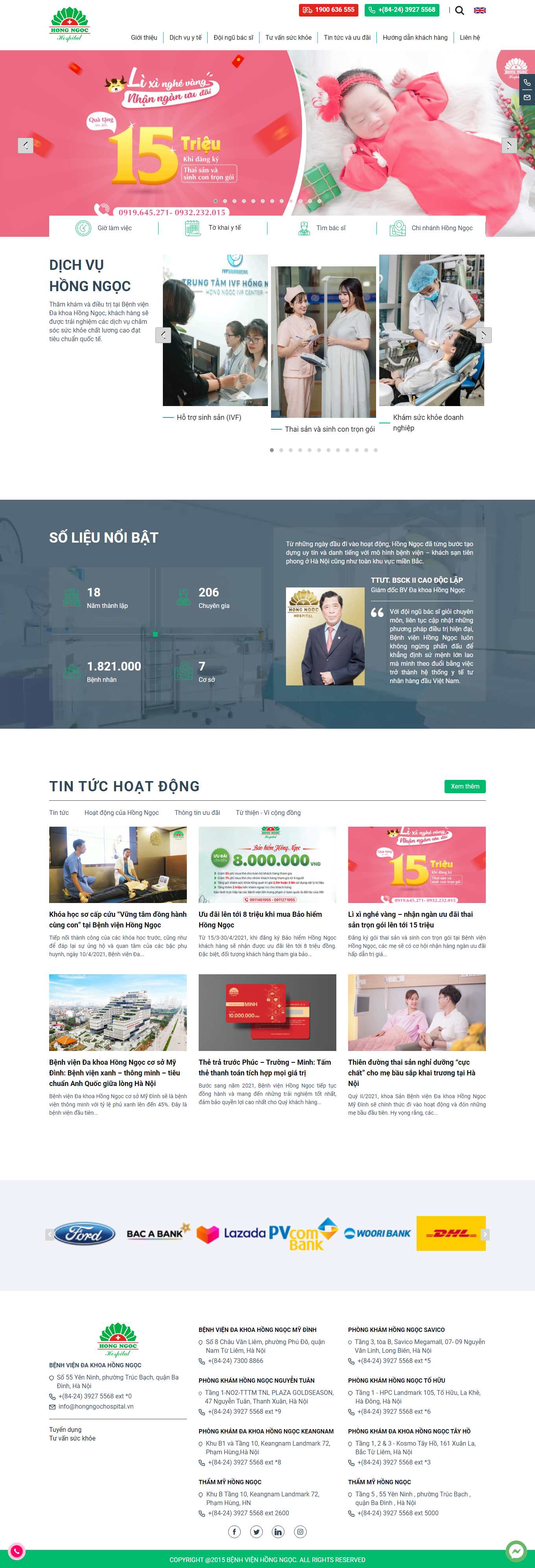 Thiết kế Web bệnh viện hongngochospital.vn