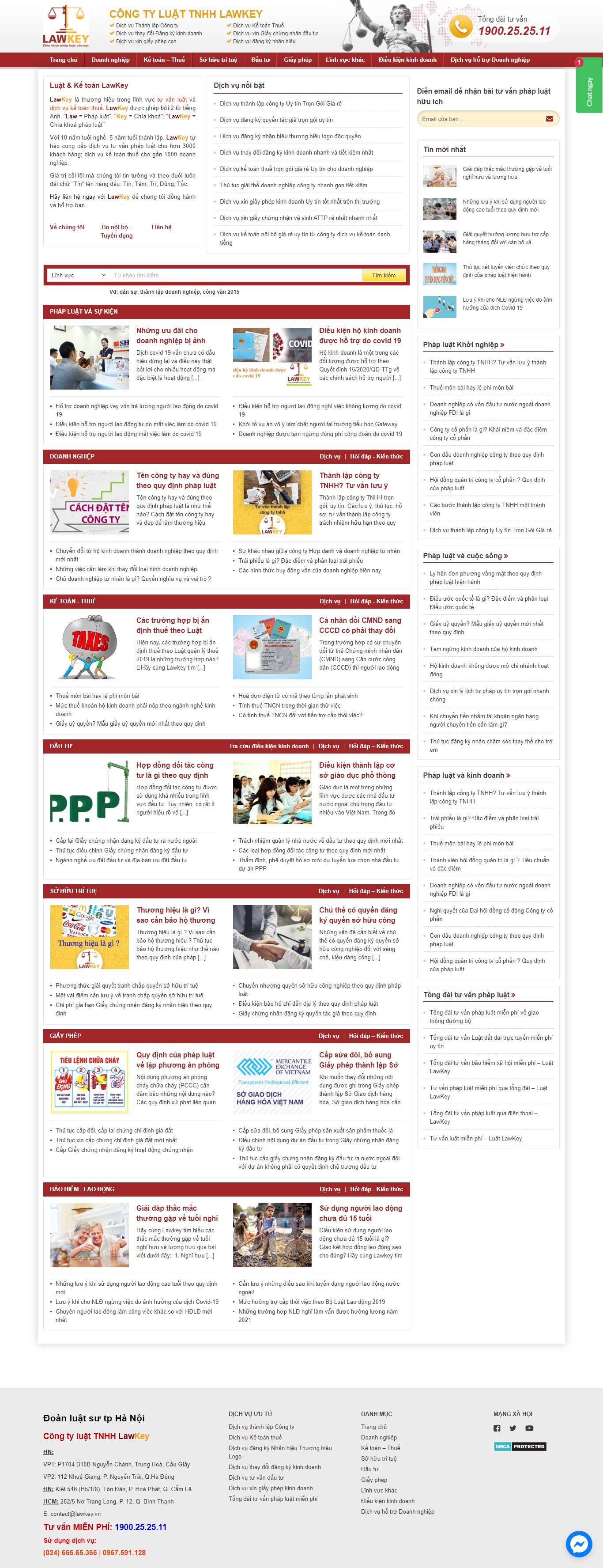 Thiết kế Web giới thiệu công ty lawkey.vn