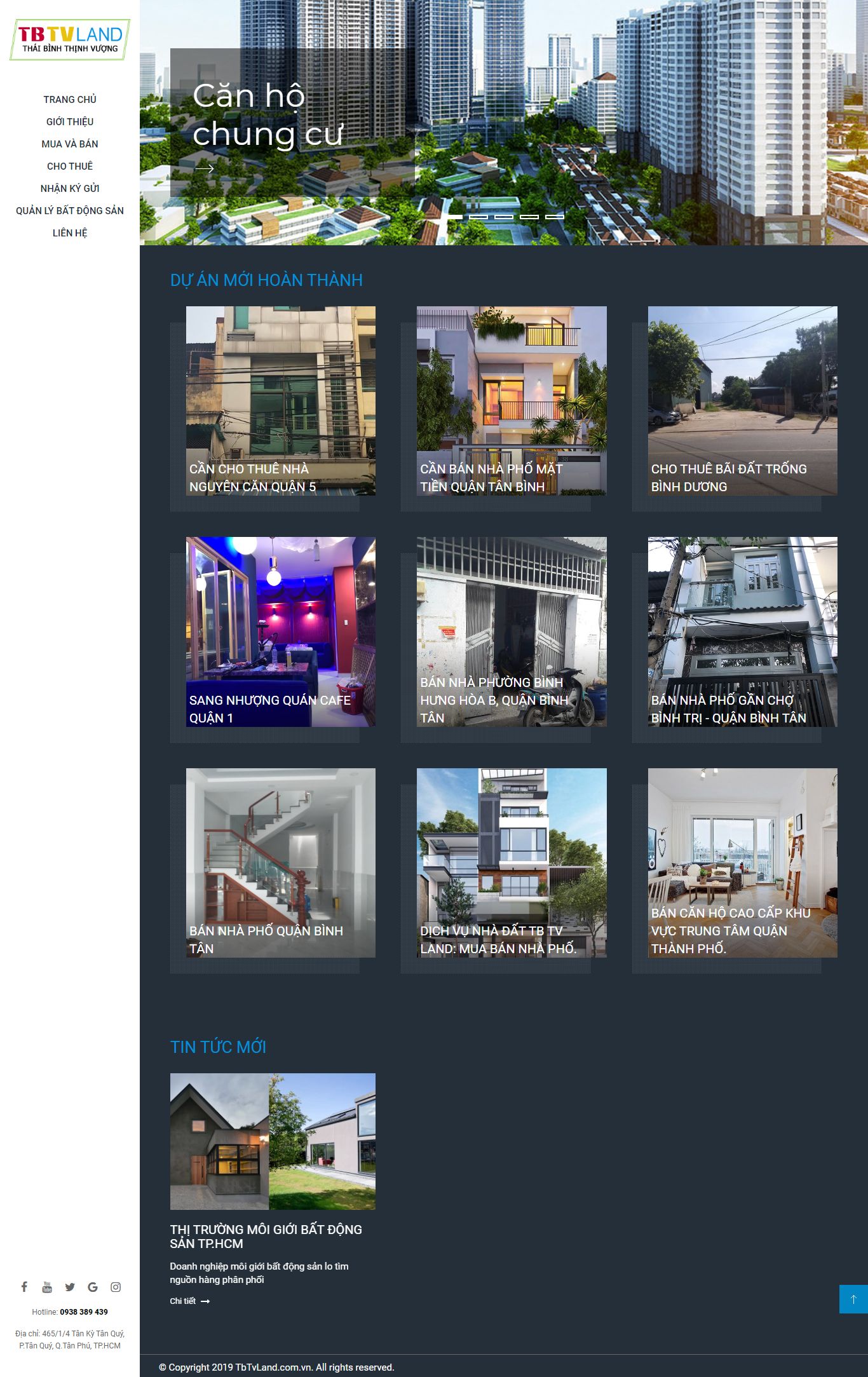Thiết kế Web bất động sản thaibinhthinhvuong.com.vn