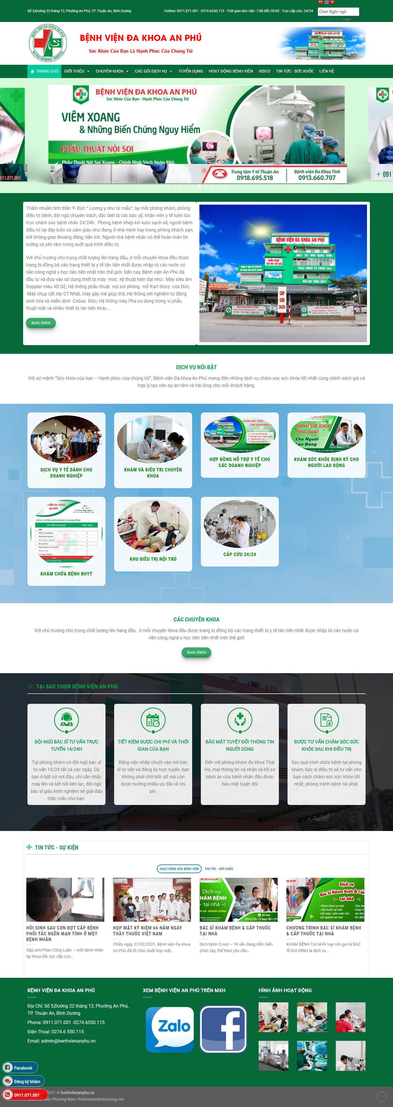 Thiết kế Web bệnh viện benhvienanphu.vn