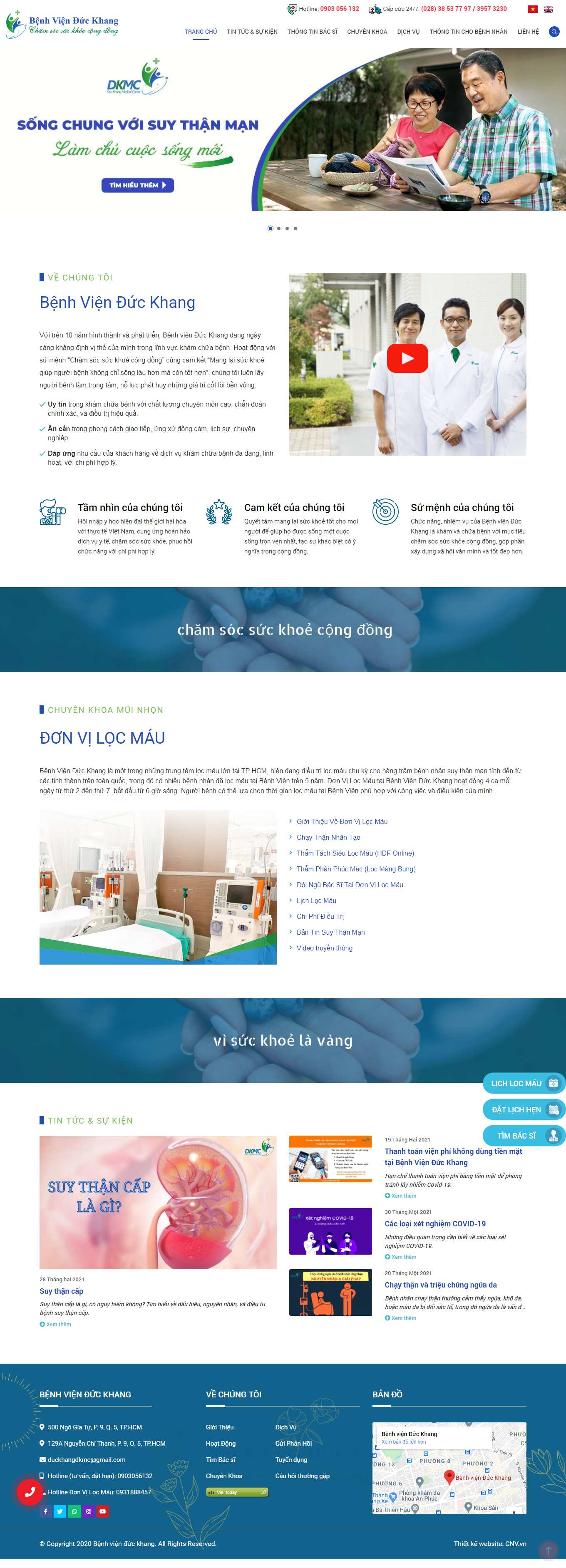 Thiết kế Web bệnh viện bvduckhang.com