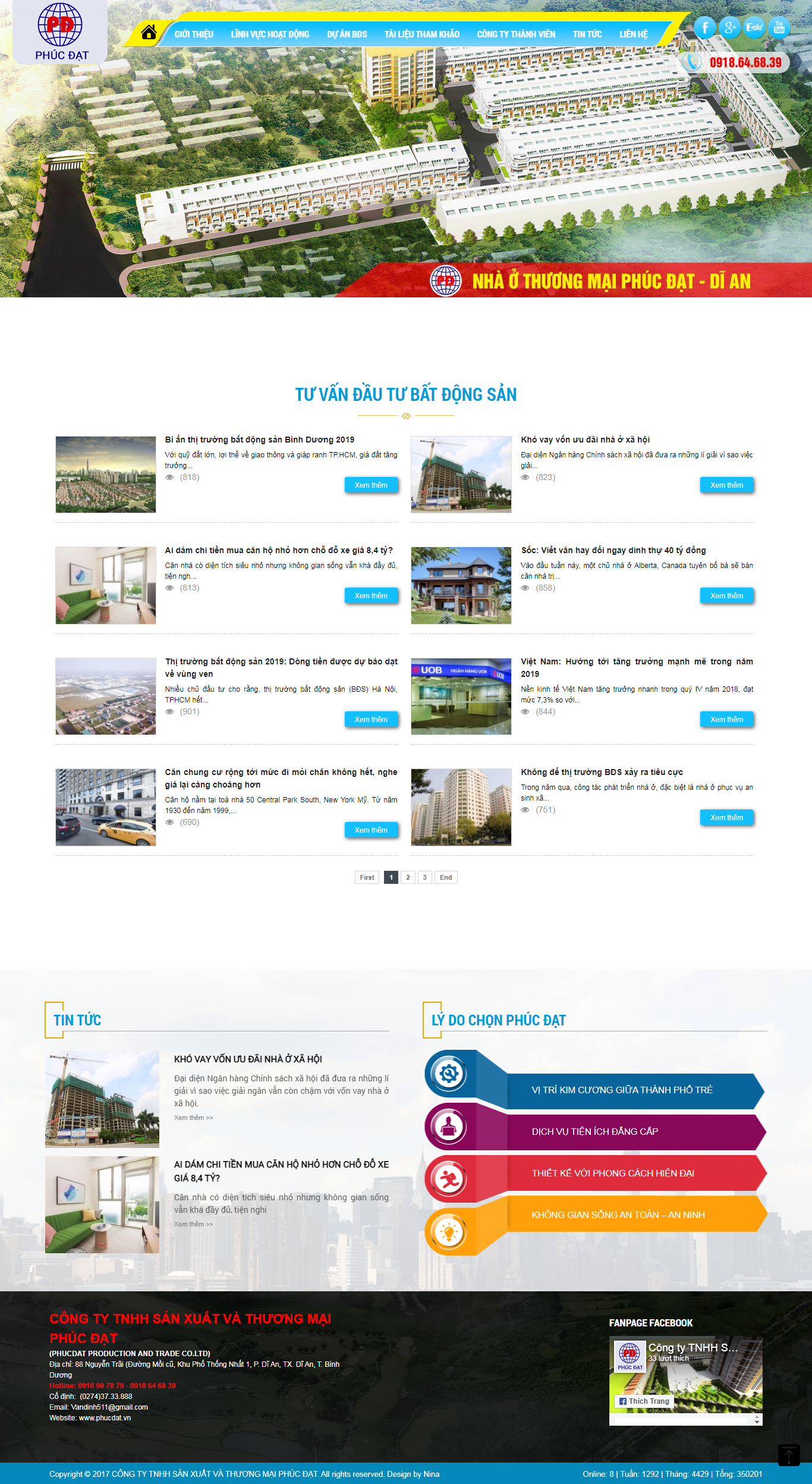 Thiết kế Web bất động sản phucdat.vn