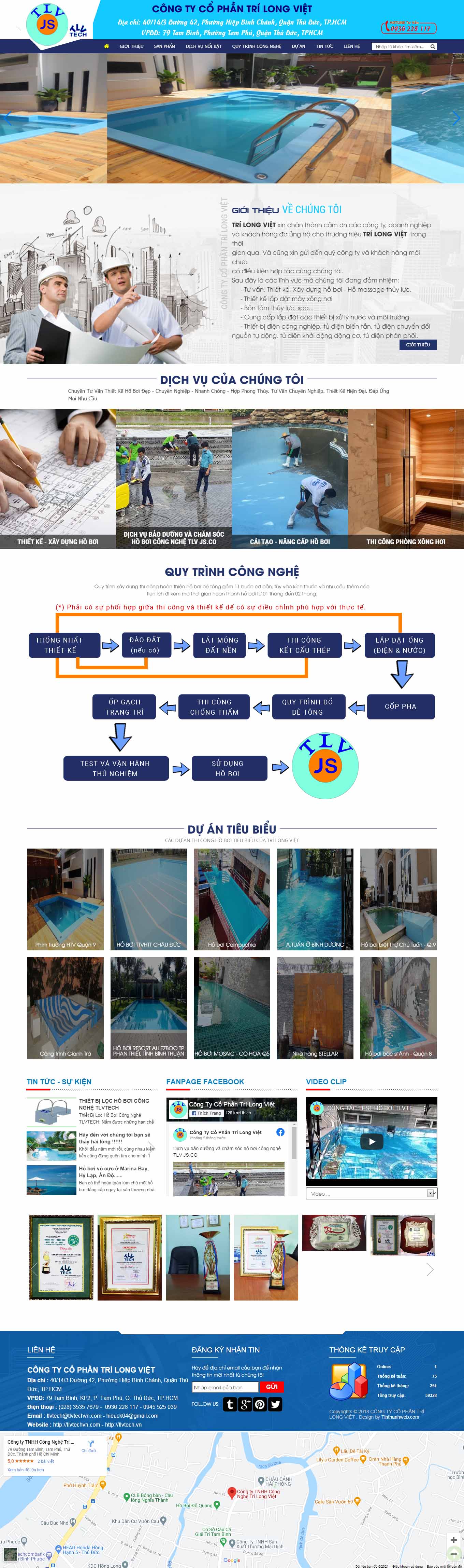 Thiết kế Web bể bơi tlvtechvn.com