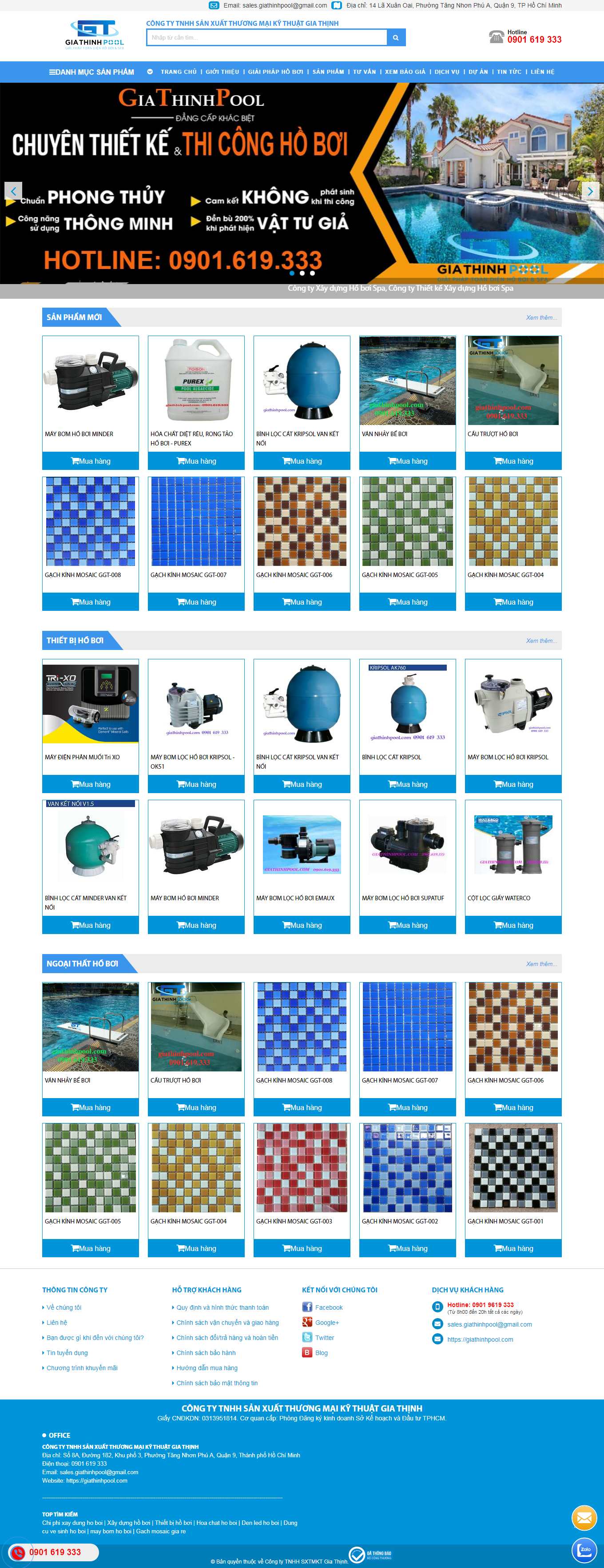 Thiết kế Web bể bơi giathinhpool.com