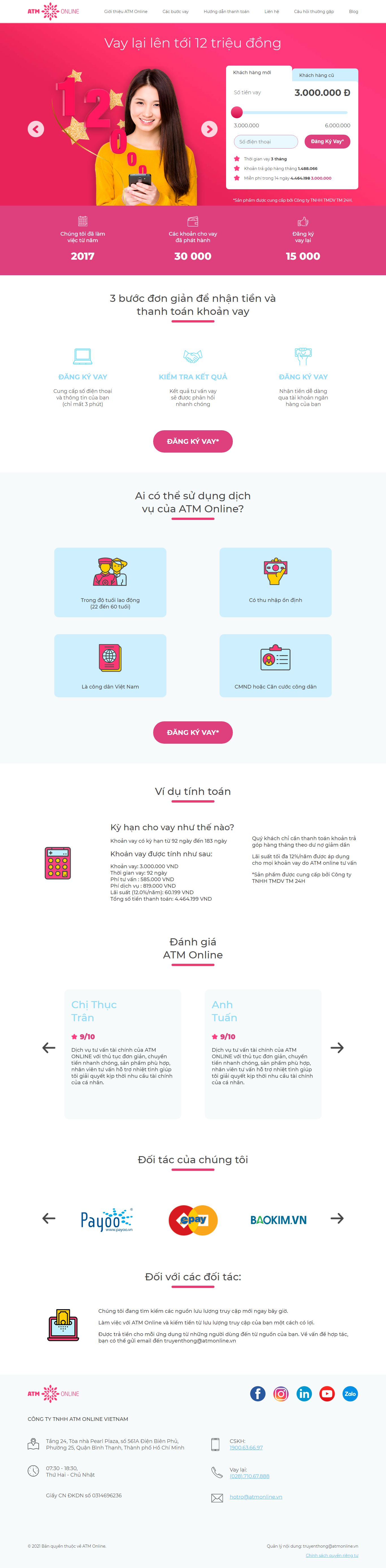 Thiết kế Web tài chính atmonline.vn