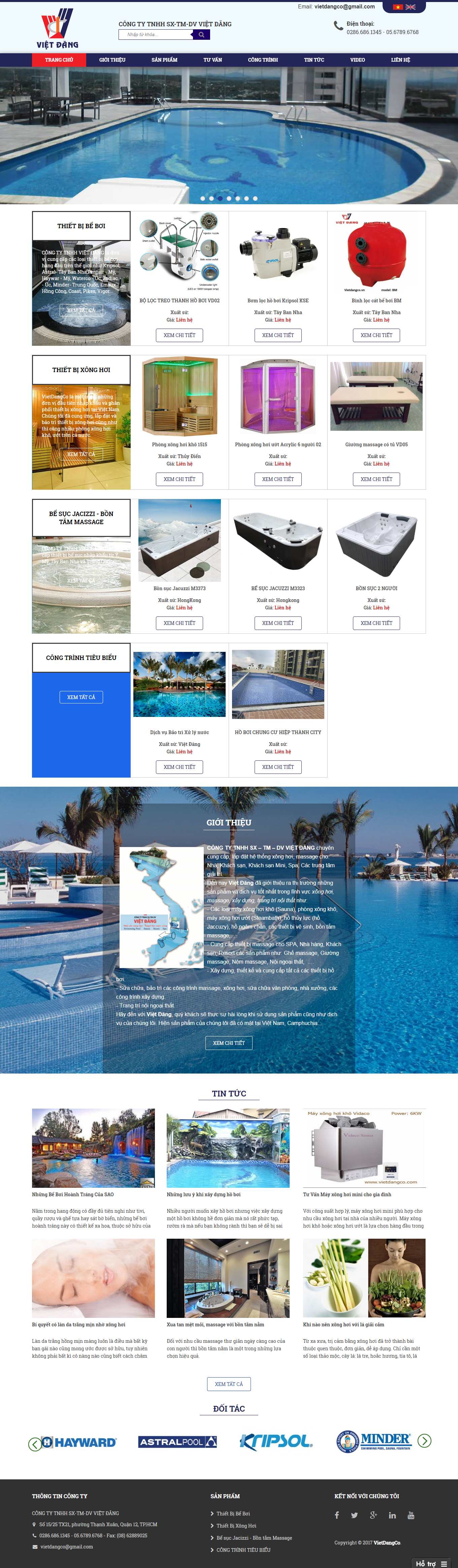Thiết kế Web bể bơi vietdangco.vn