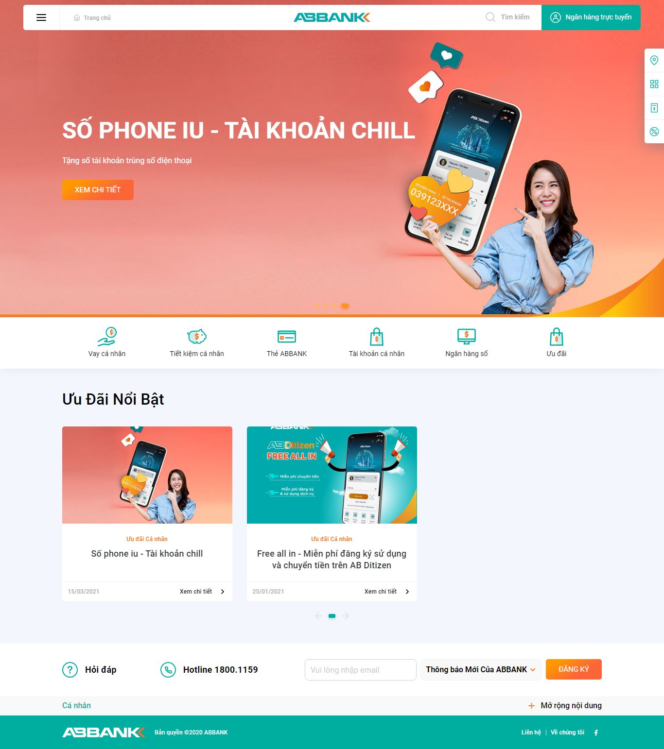 Thiết kế Web tài chính abbank.vn