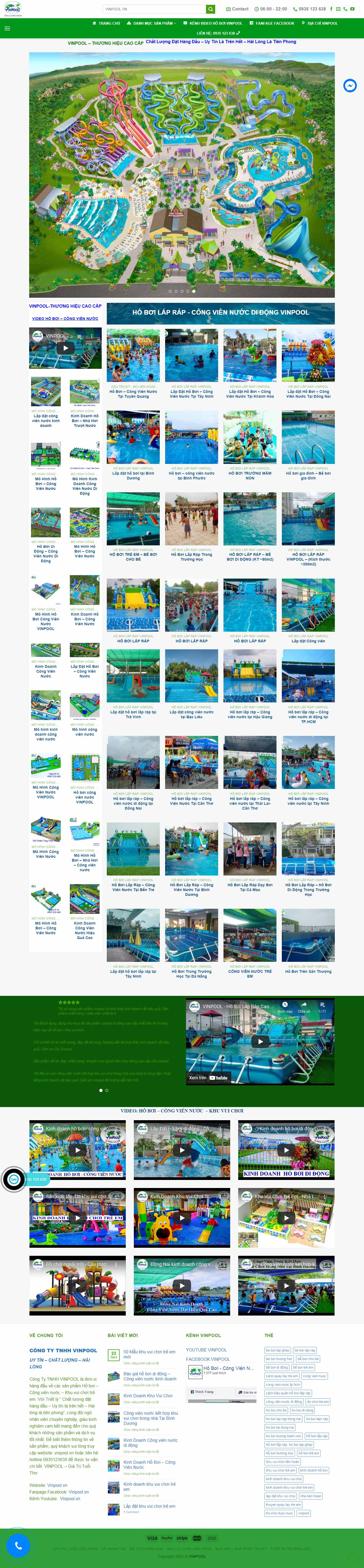 Thiết kế Web bể bơi vinpool.vn