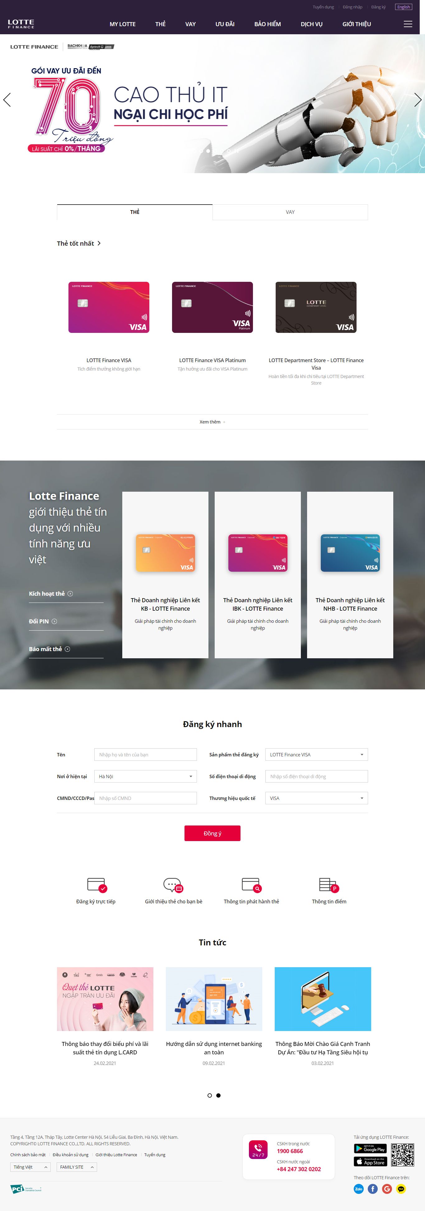 Thiết kế Web tài chính lottefinance.vn