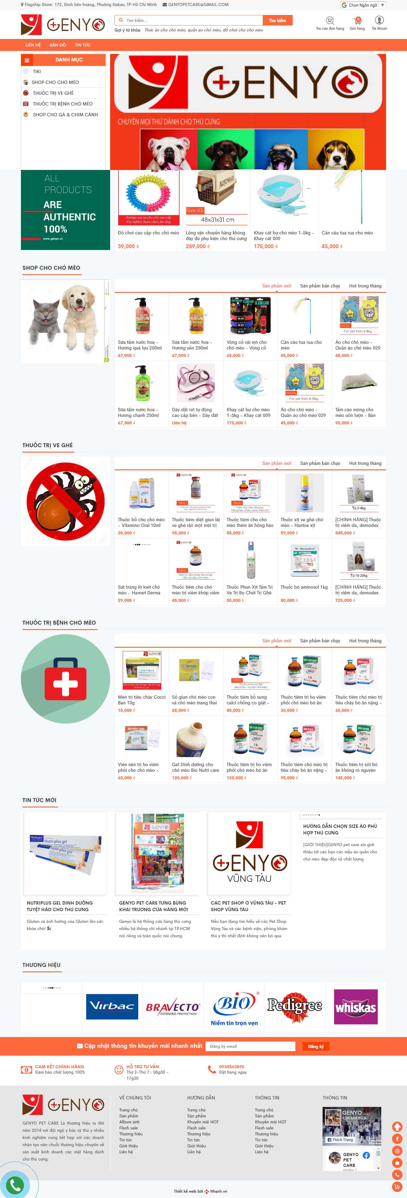 Thiết kế Web thú cưng genyo.vn