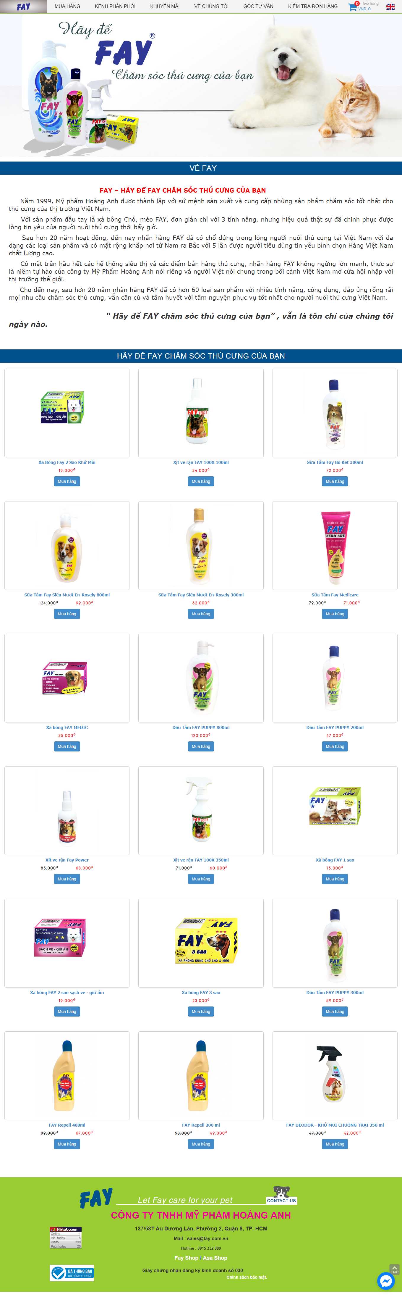 Thiết kế Web thú cưng fay.com.vn
