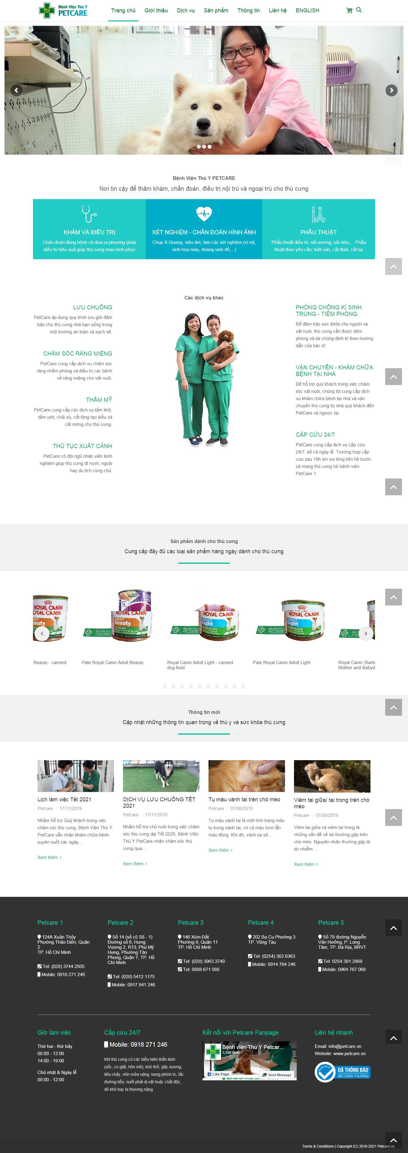 Thiết kế Web thú cưng petcare.vn