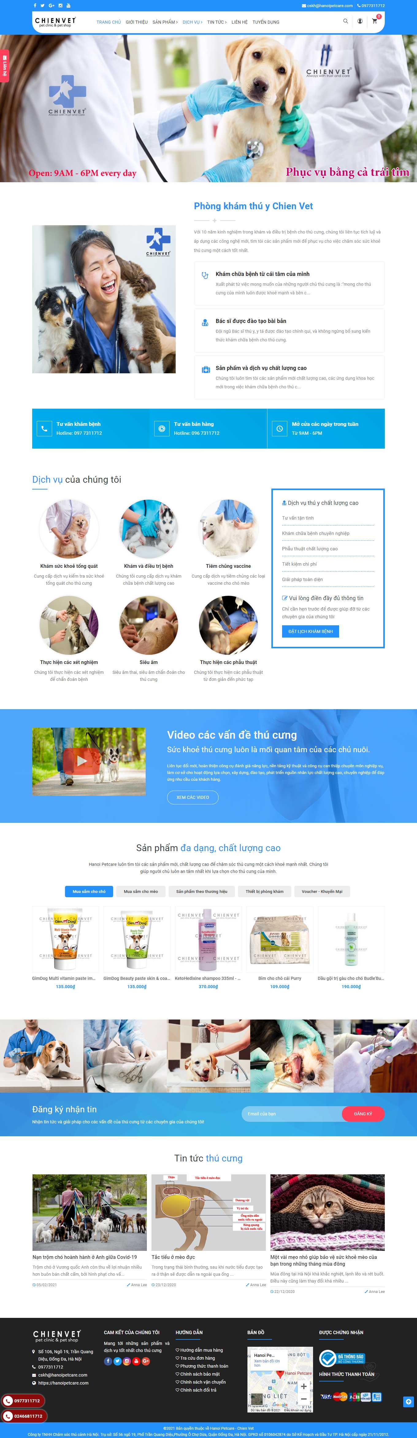 Thiết kế Web thú cưng hanoipetcare.com.vn