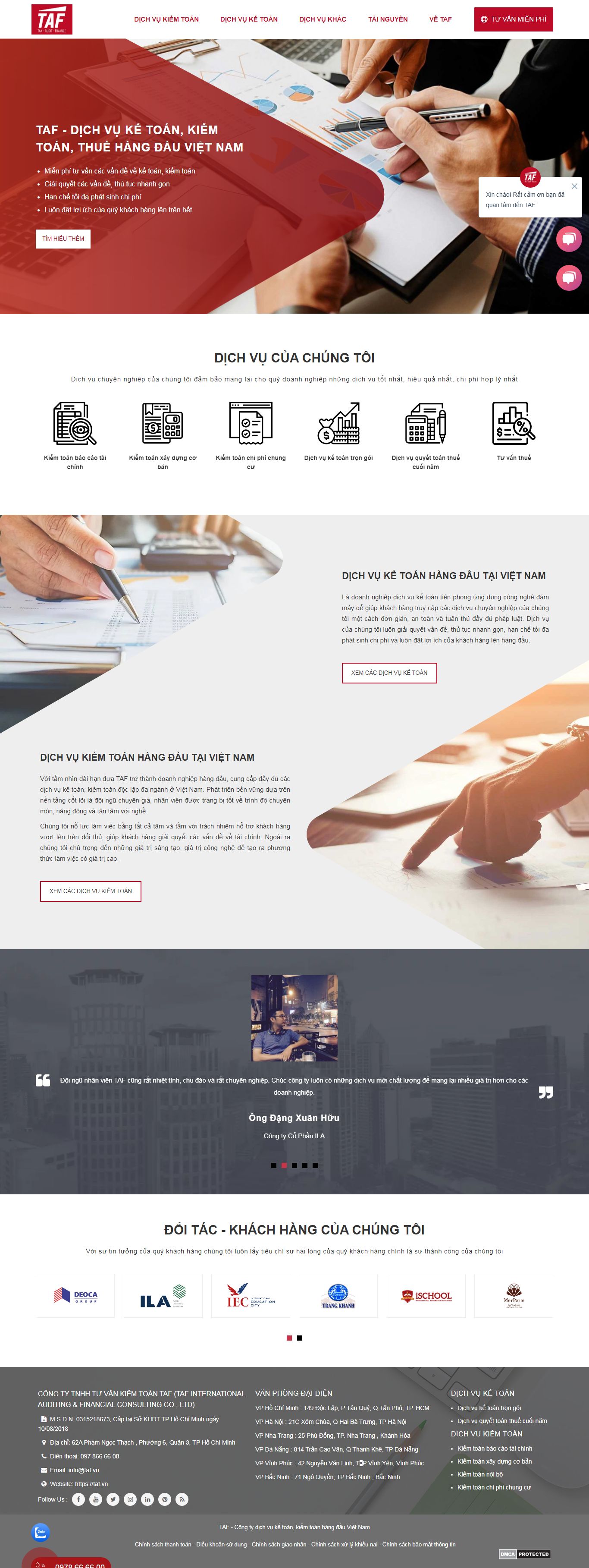 Thiết kế Web kế toán taf.vn