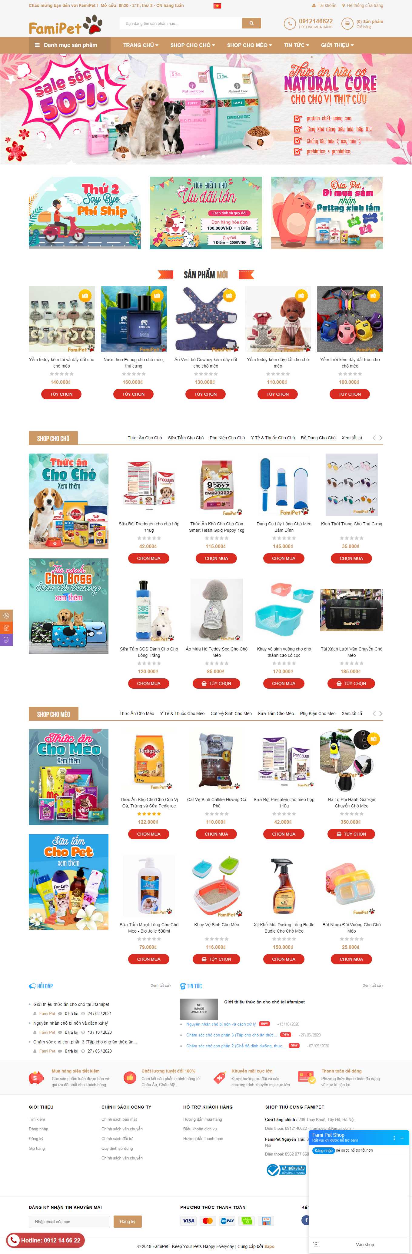 Thiết kế Web thú cưng famipet.vn