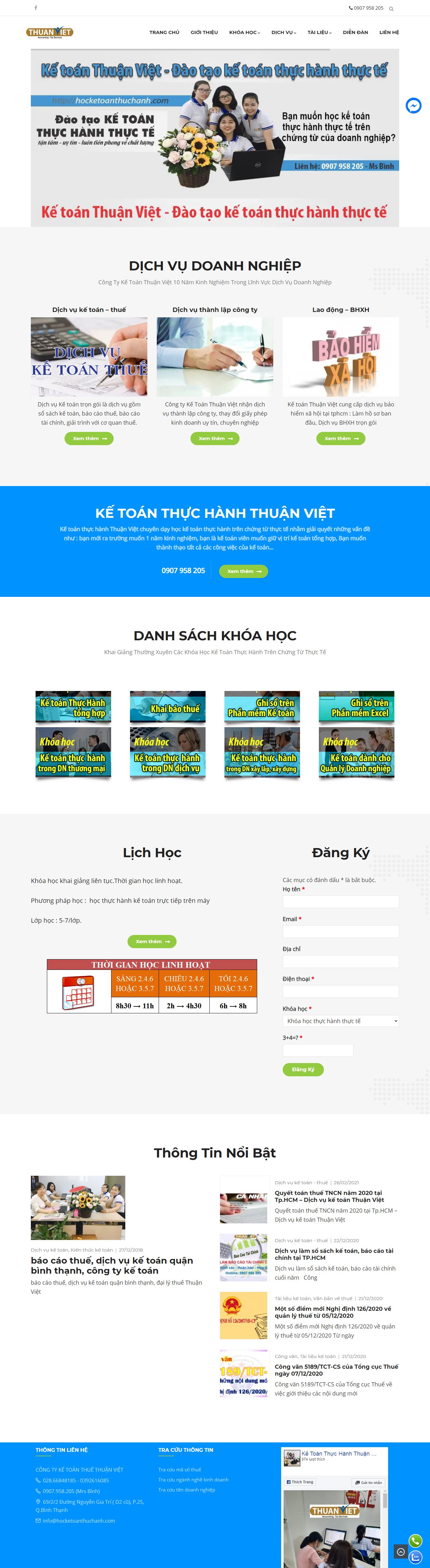 Thiết kế Web kế toán hocketoanthuchanh.com