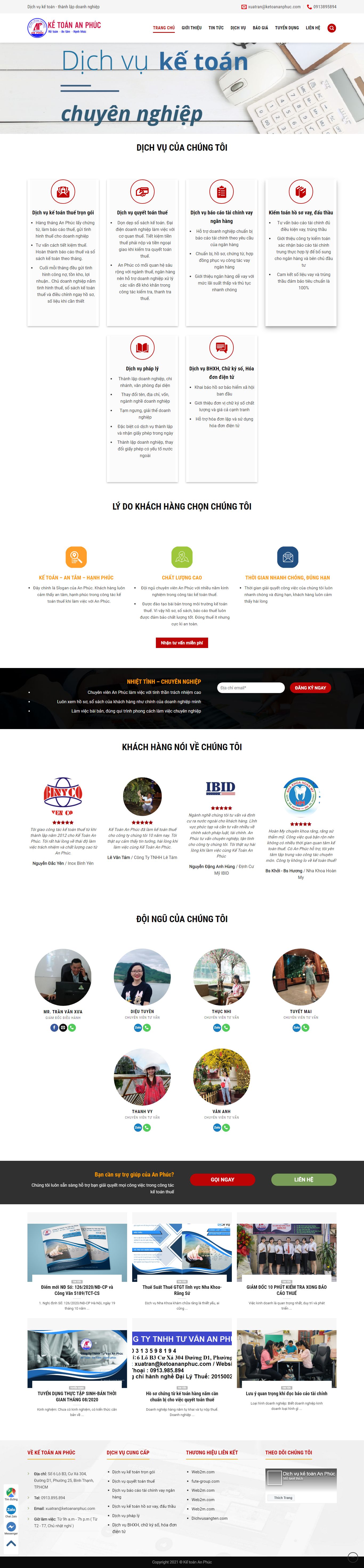 Thiết kế Web kế toán ketoananphuc.com