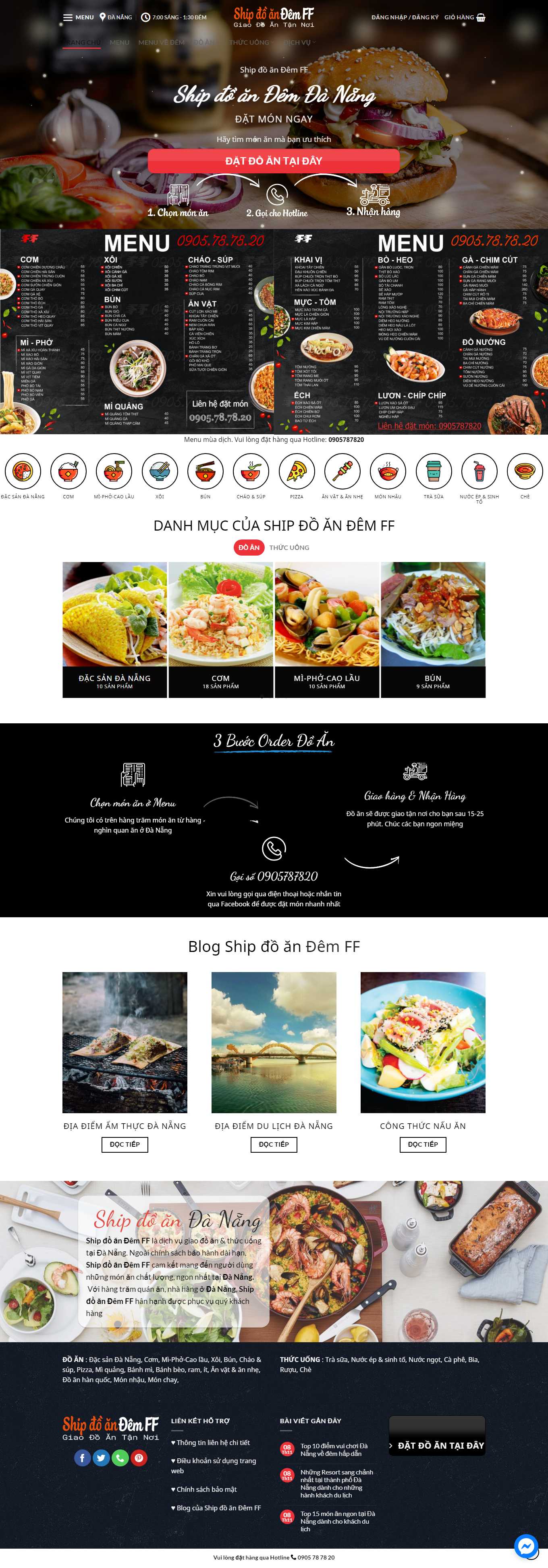 Thiết kế Web bán đồ ăn vặt shipdoandemff.com